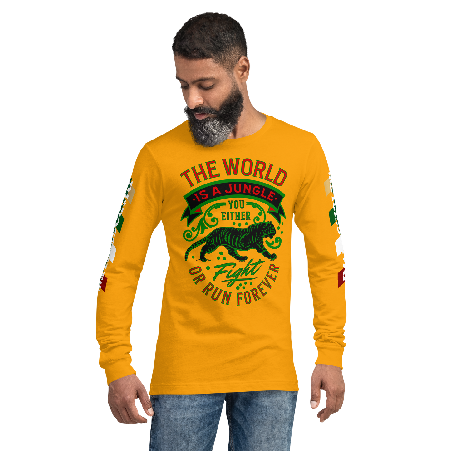 World Is A Jungle - BYRD OF THE 7SEAS GODS APPAREL - TIGER EDITION - ENBYRD - Gods/Mens Unisex Long Sleeve Tee