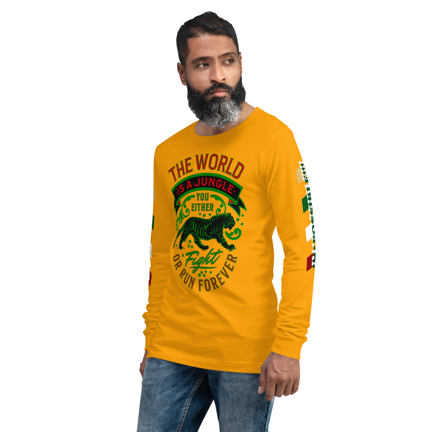 World Is A Jungle - BYRD OF THE 7SEAS GODS APPAREL - TIGER EDITION - ENBYRD - Gods/Mens Unisex Long Sleeve Tee