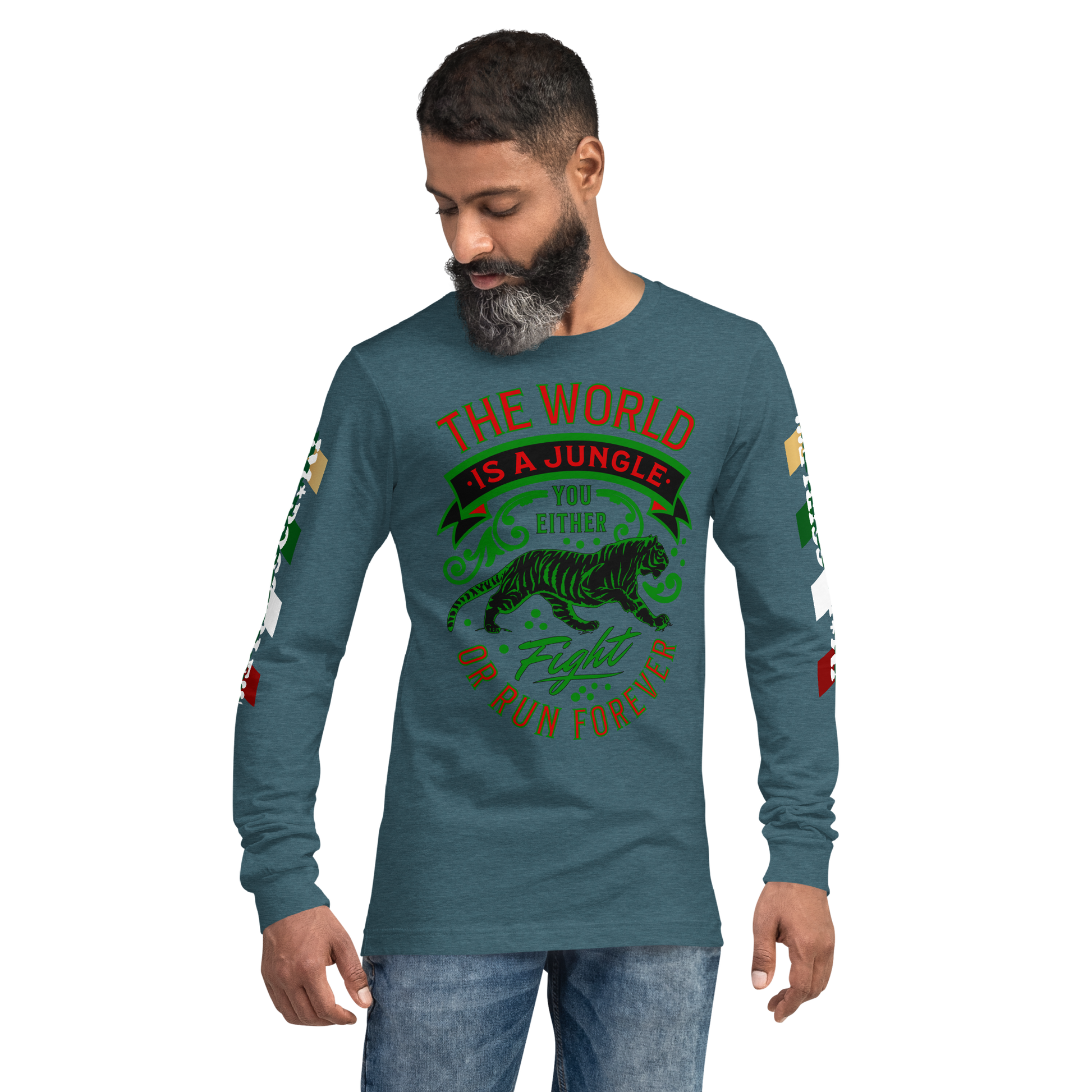 World Is A Jungle - BYRD OF THE 7SEAS GODS APPAREL - TIGER EDITION - ENBYRD - Gods/Mens Unisex Long Sleeve Tee