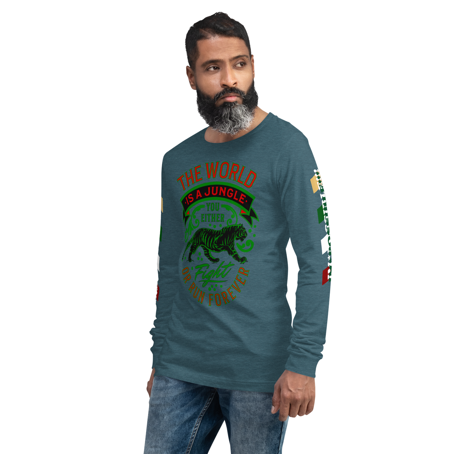 World Is A Jungle - BYRD OF THE 7SEAS GODS APPAREL - TIGER EDITION - ENBYRD - Gods/Mens Unisex Long Sleeve Tee