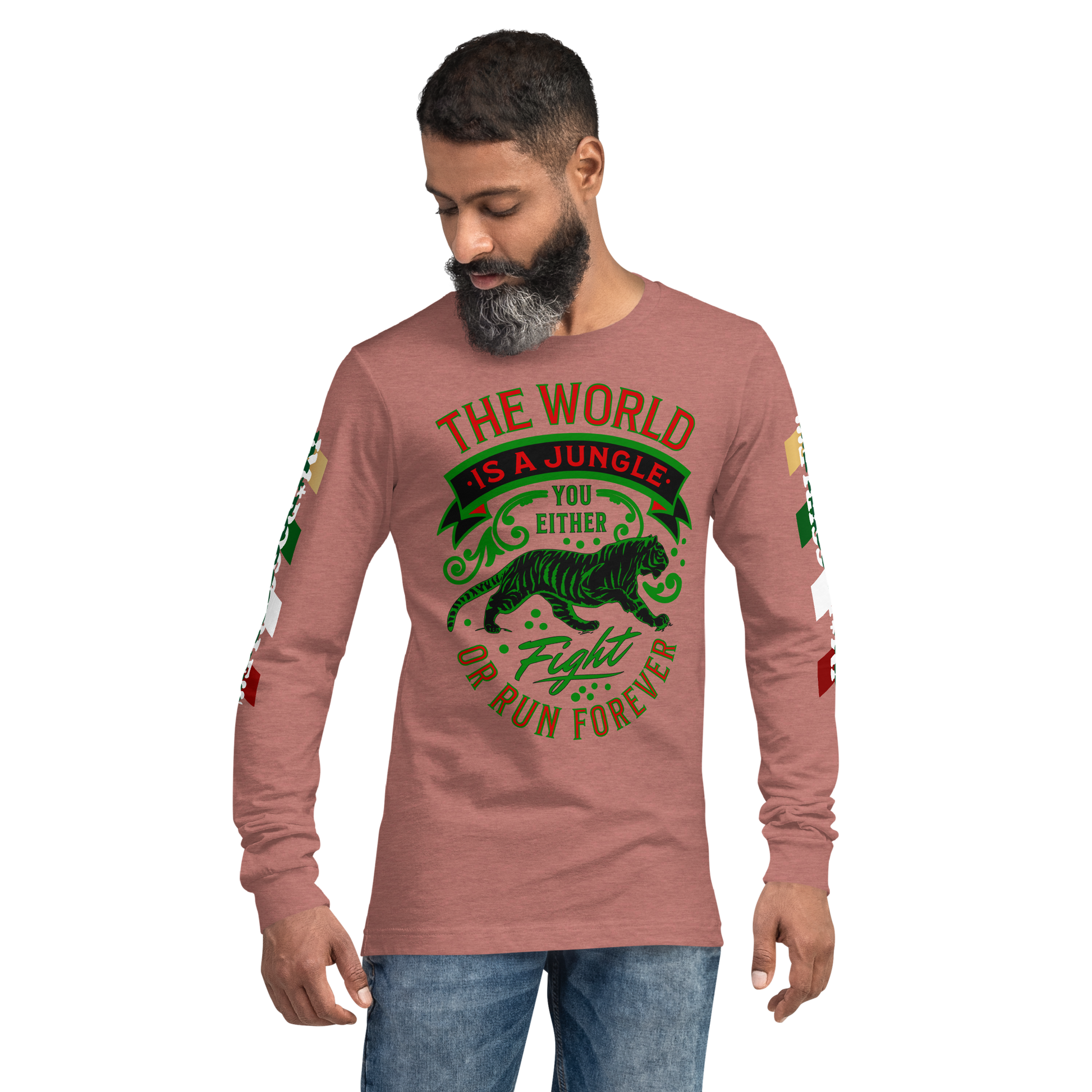 World Is A Jungle - BYRD OF THE 7SEAS GODS APPAREL - TIGER EDITION - ENBYRD - Gods/Mens Unisex Long Sleeve Tee