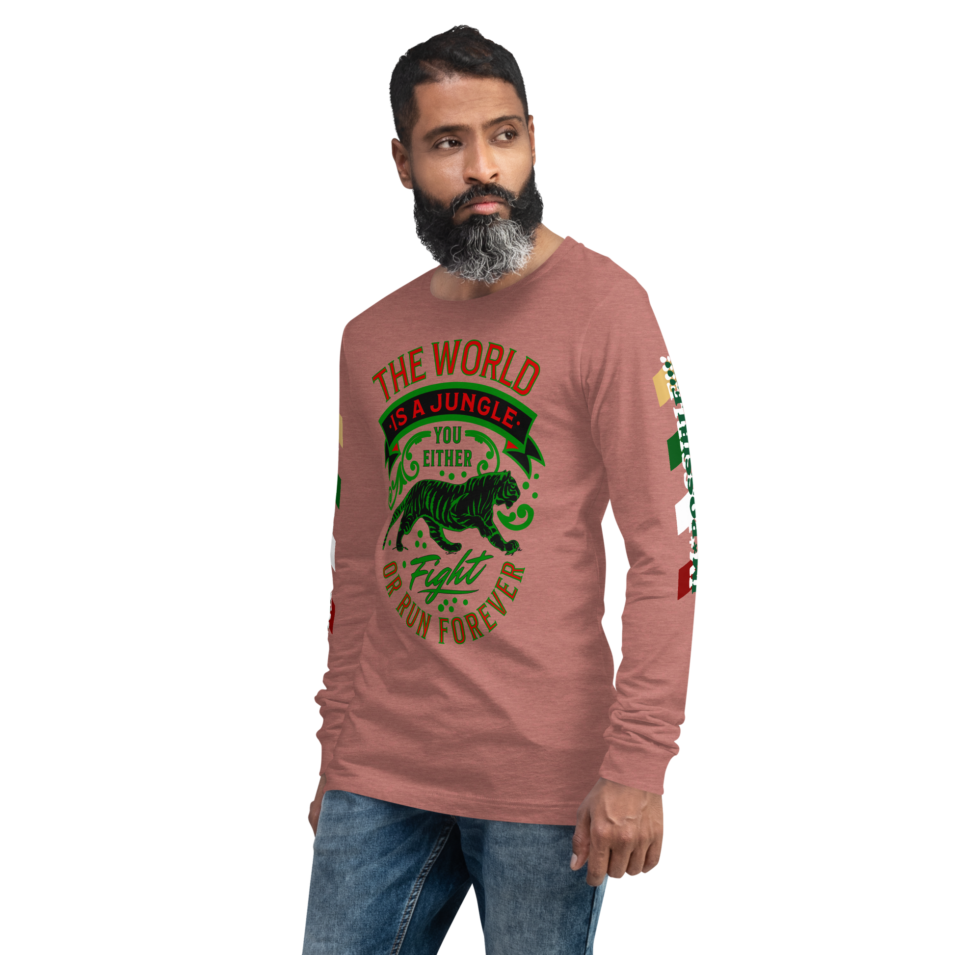 World Is A Jungle - BYRD OF THE 7SEAS GODS APPAREL - TIGER EDITION - ENBYRD - Gods/Mens Unisex Long Sleeve Tee