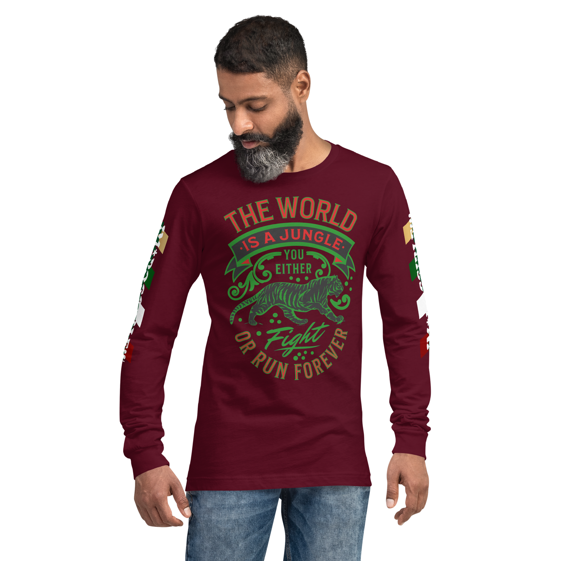 World Is A Jungle - BYRD OF THE 7SEAS GODS APPAREL - TIGER EDITION - ENBYRD - Gods/Mens Unisex Long Sleeve Tee