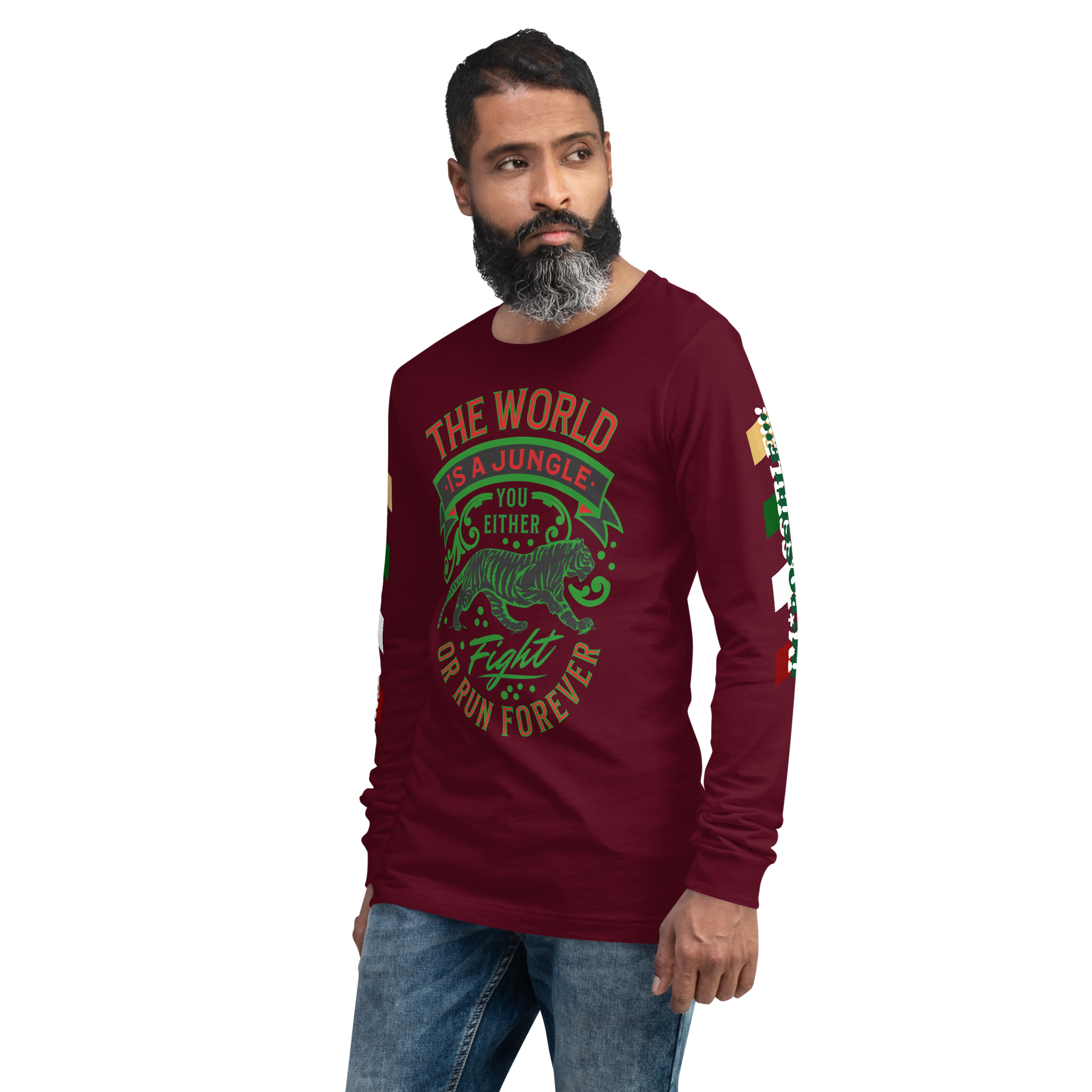 World Is A Jungle - BYRD OF THE 7SEAS GODS APPAREL - TIGER EDITION - ENBYRD - Gods/Mens Unisex Long Sleeve Tee