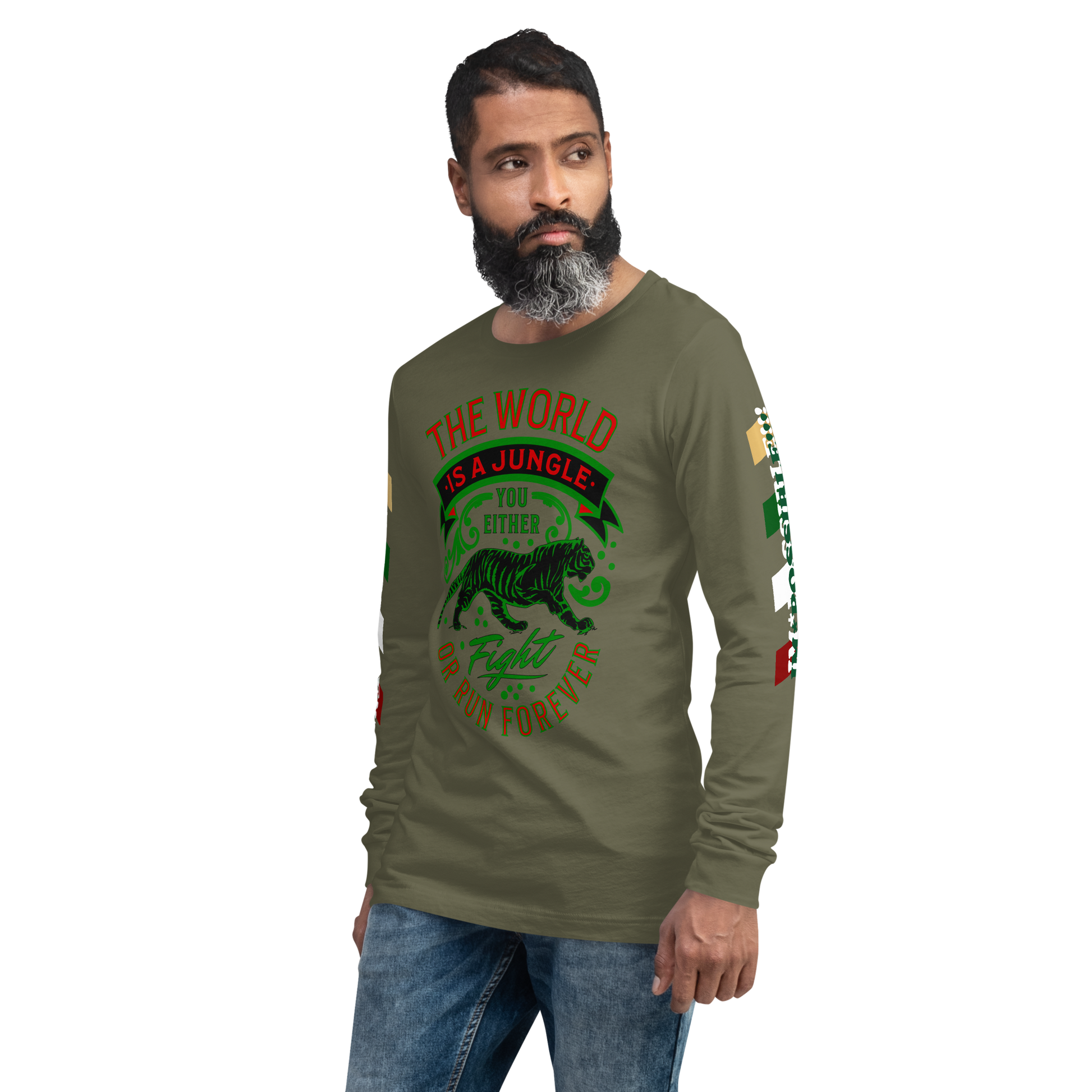 World Is A Jungle - BYRD OF THE 7SEAS GODS APPAREL - TIGER EDITION - ENBYRD - Gods/Mens Unisex Long Sleeve Tee