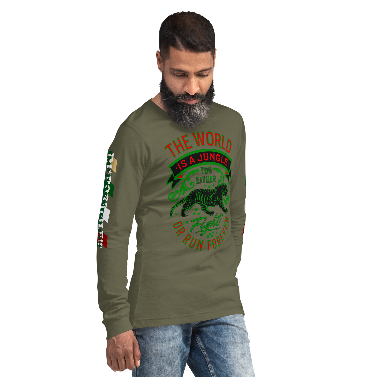 World Is A Jungle - BYRD OF THE 7SEAS GODS APPAREL - TIGER EDITION - ENBYRD - Gods/Mens Unisex Long Sleeve Tee