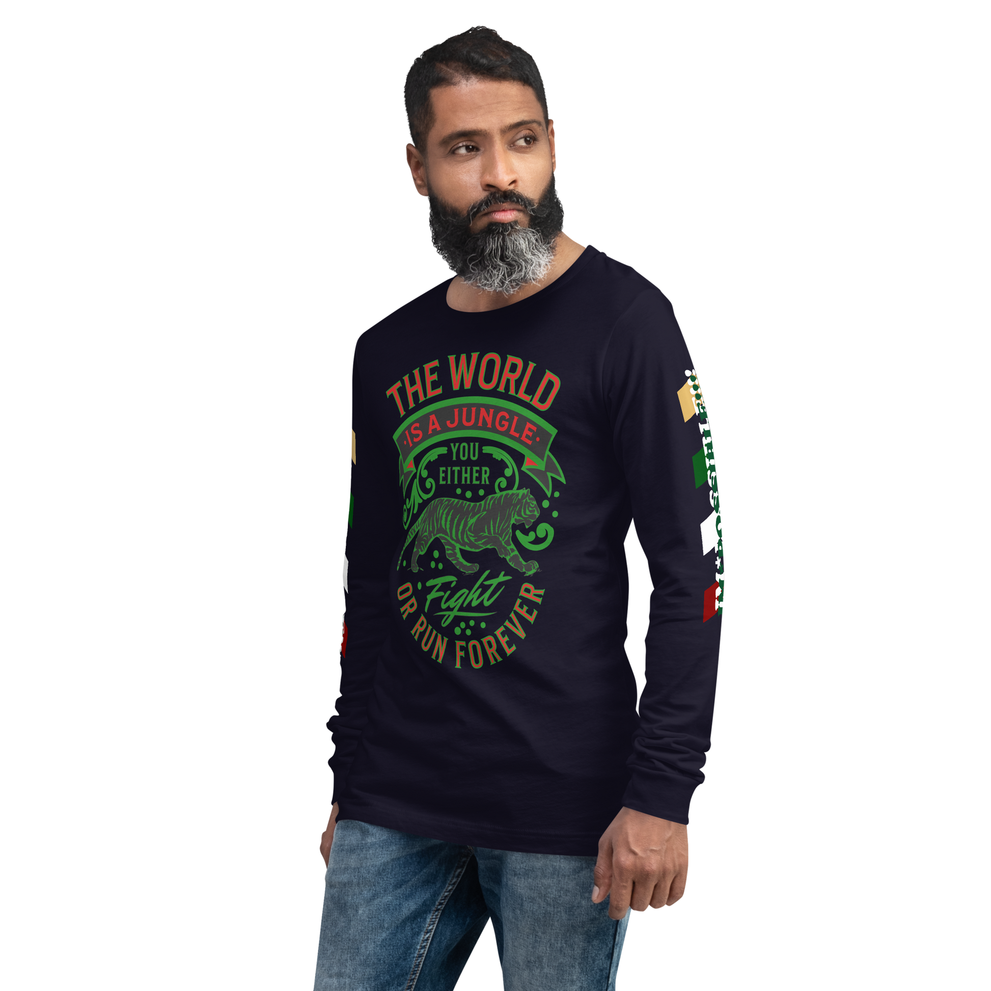 World Is A Jungle - BYRD OF THE 7SEAS GODS APPAREL - TIGER EDITION - ENBYRD - Gods/Mens Unisex Long Sleeve Tee