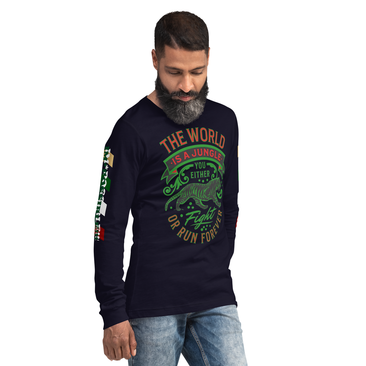 World Is A Jungle - BYRD OF THE 7SEAS GODS APPAREL - TIGER EDITION - ENBYRD - Gods/Mens Unisex Long Sleeve Tee