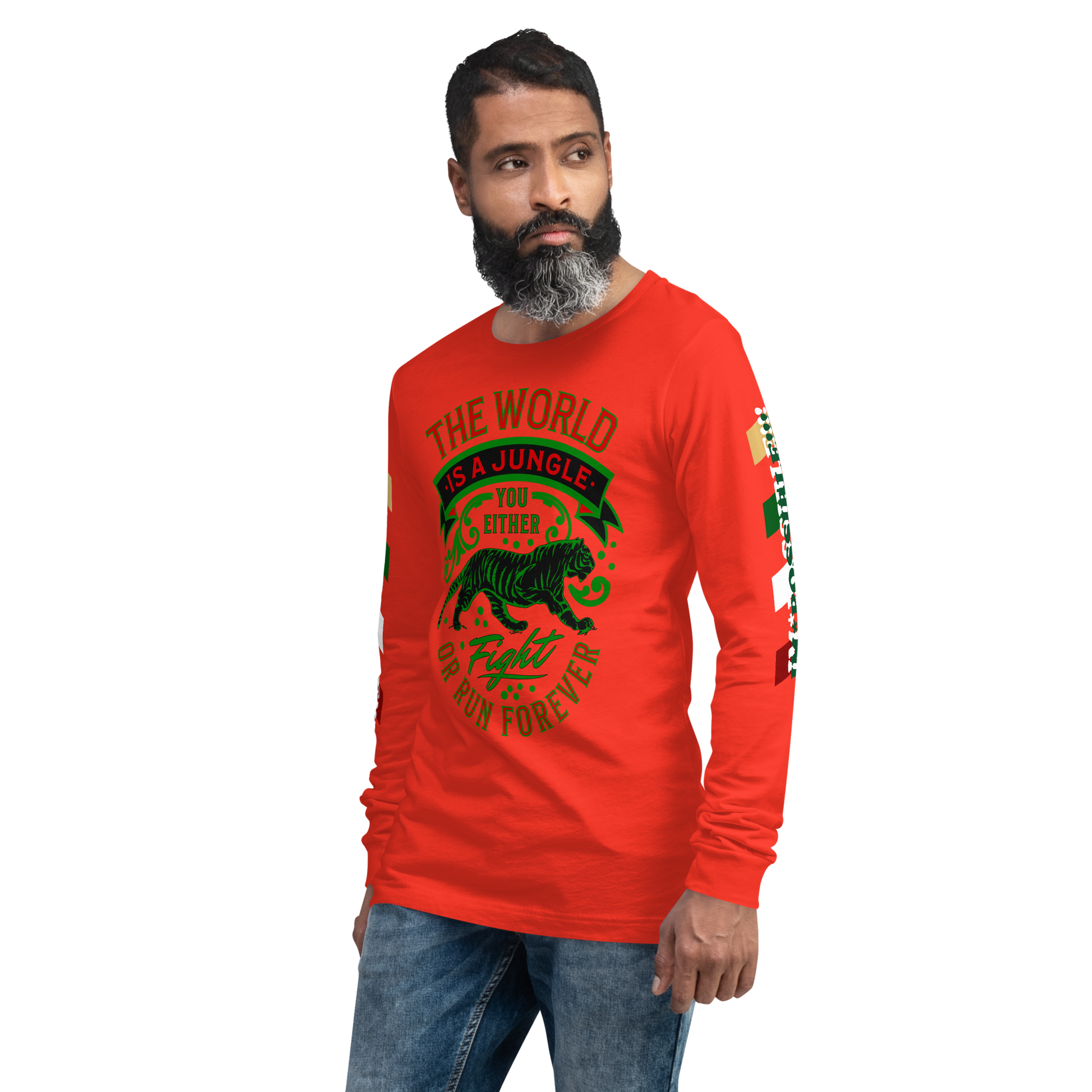 World Is A Jungle - BYRD OF THE 7SEAS GODS APPAREL - TIGER EDITION - ENBYRD - Gods/Mens Unisex Long Sleeve Tee