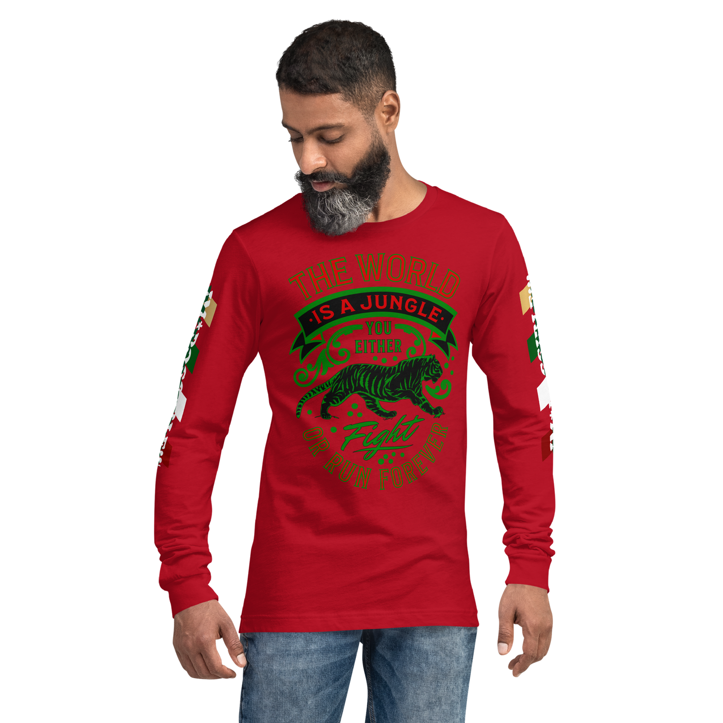 World Is A Jungle - BYRD OF THE 7SEAS GODS APPAREL - TIGER EDITION - ENBYRD - Gods/Mens Unisex Long Sleeve Tee