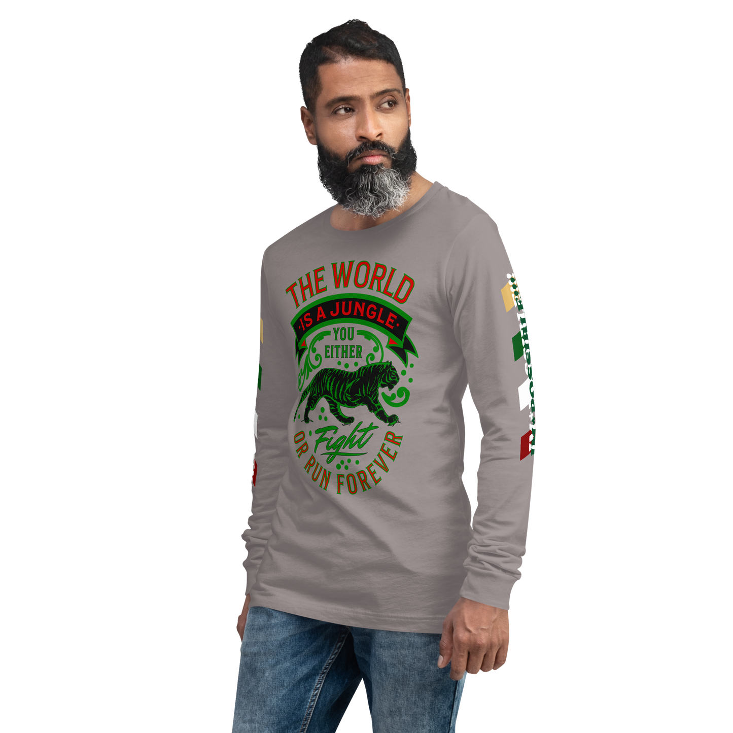 World Is A Jungle - BYRD OF THE 7SEAS GODS APPAREL - TIGER EDITION - ENBYRD - Gods/Mens Unisex Long Sleeve Tee