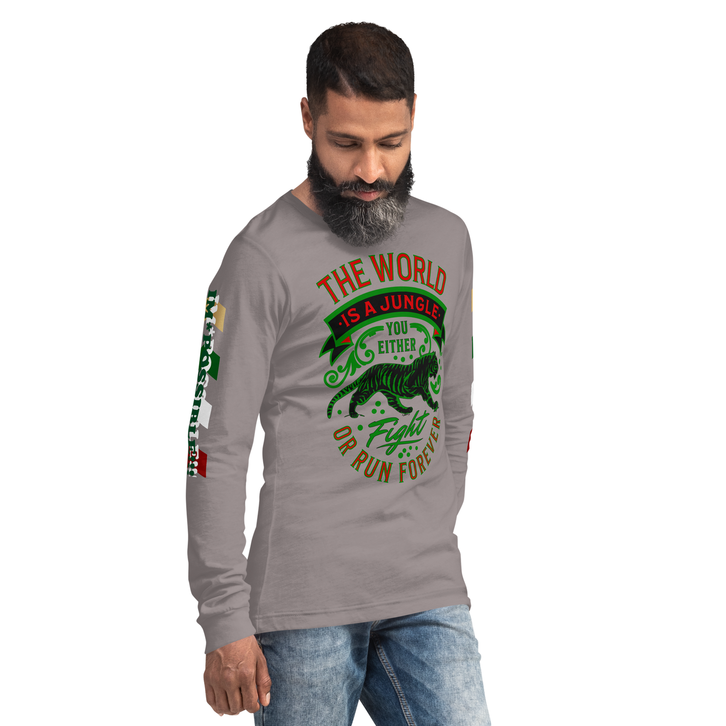 World Is A Jungle - BYRD OF THE 7SEAS GODS APPAREL - TIGER EDITION - ENBYRD - Gods/Mens Unisex Long Sleeve Tee