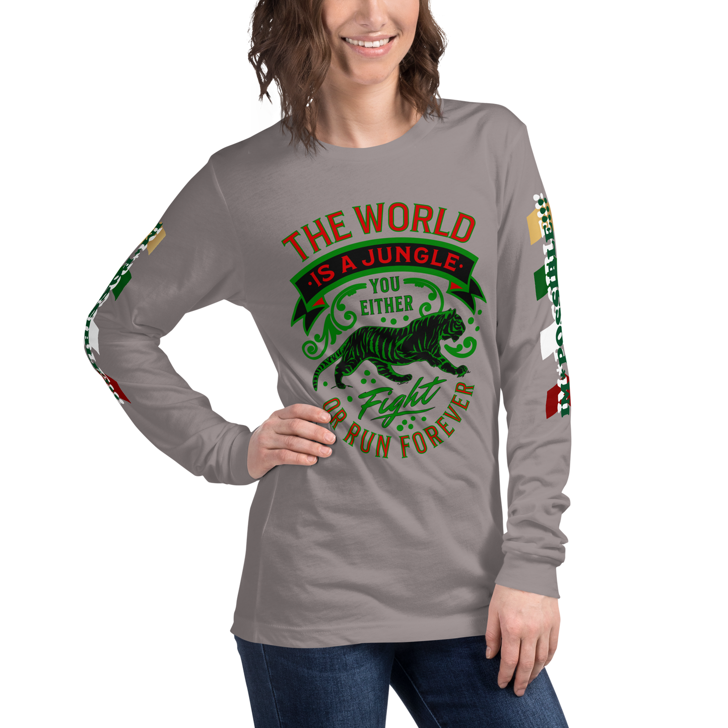 World Is A Jungle - BYRD OF THE 7SEAS GODS APPAREL - TIGER EDITION - ENBYRD - Goddess/Women Unisex Long Sleeve Tee