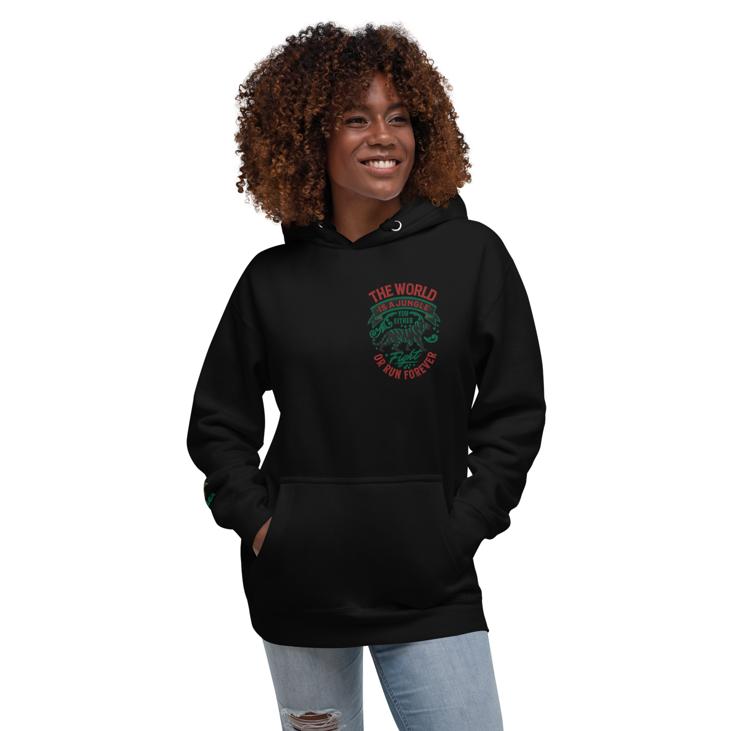 World Is A Jungle - BYRD OF THE 7SEAS GODS APPAREL - TIGER EDITION - ENBYRD - Embroidery - Goddess/Women Unisex Hoodie