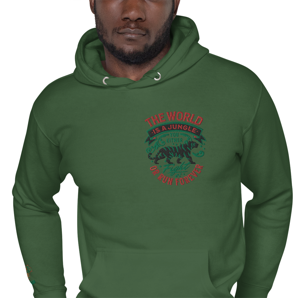 World Is A Jungle - BYRD OF THE 7SEAS GODS APPAREL - TIGER EDITION - ENBYRD - Embroidery - Gods/Mens Unisex Hoodie