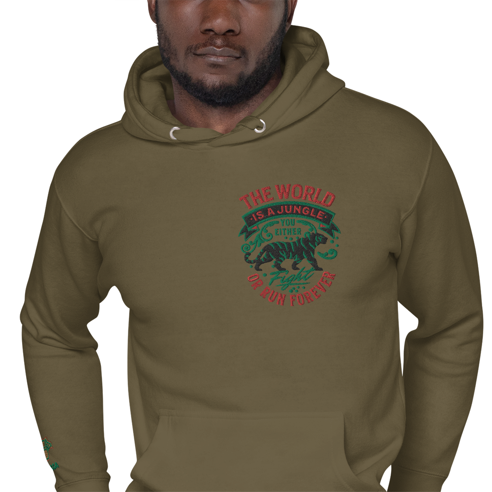 World Is A Jungle - BYRD OF THE 7SEAS GODS APPAREL - TIGER EDITION - ENBYRD - Embroidery - Gods/Mens Unisex Hoodie