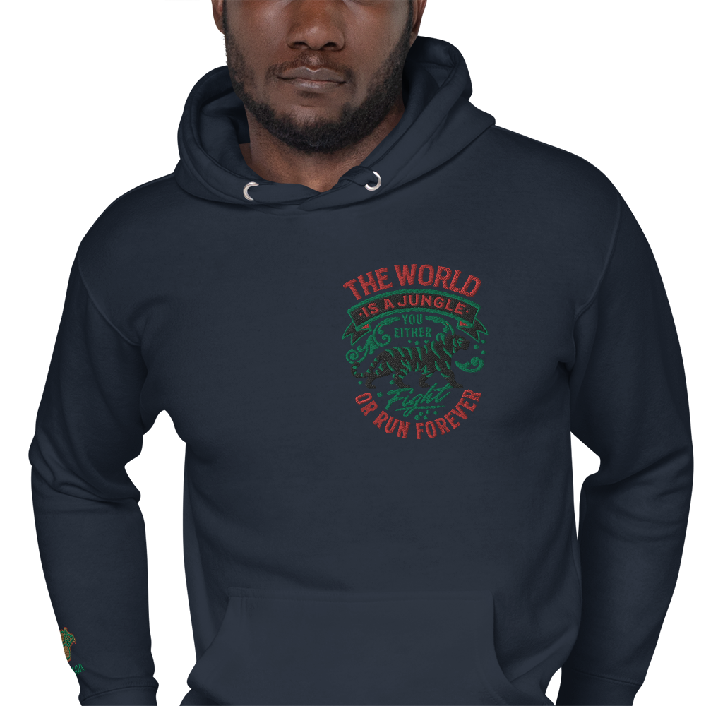 World Is A Jungle - BYRD OF THE 7SEAS GODS APPAREL - TIGER EDITION - ENBYRD - Embroidery - Gods/Mens Unisex Hoodie