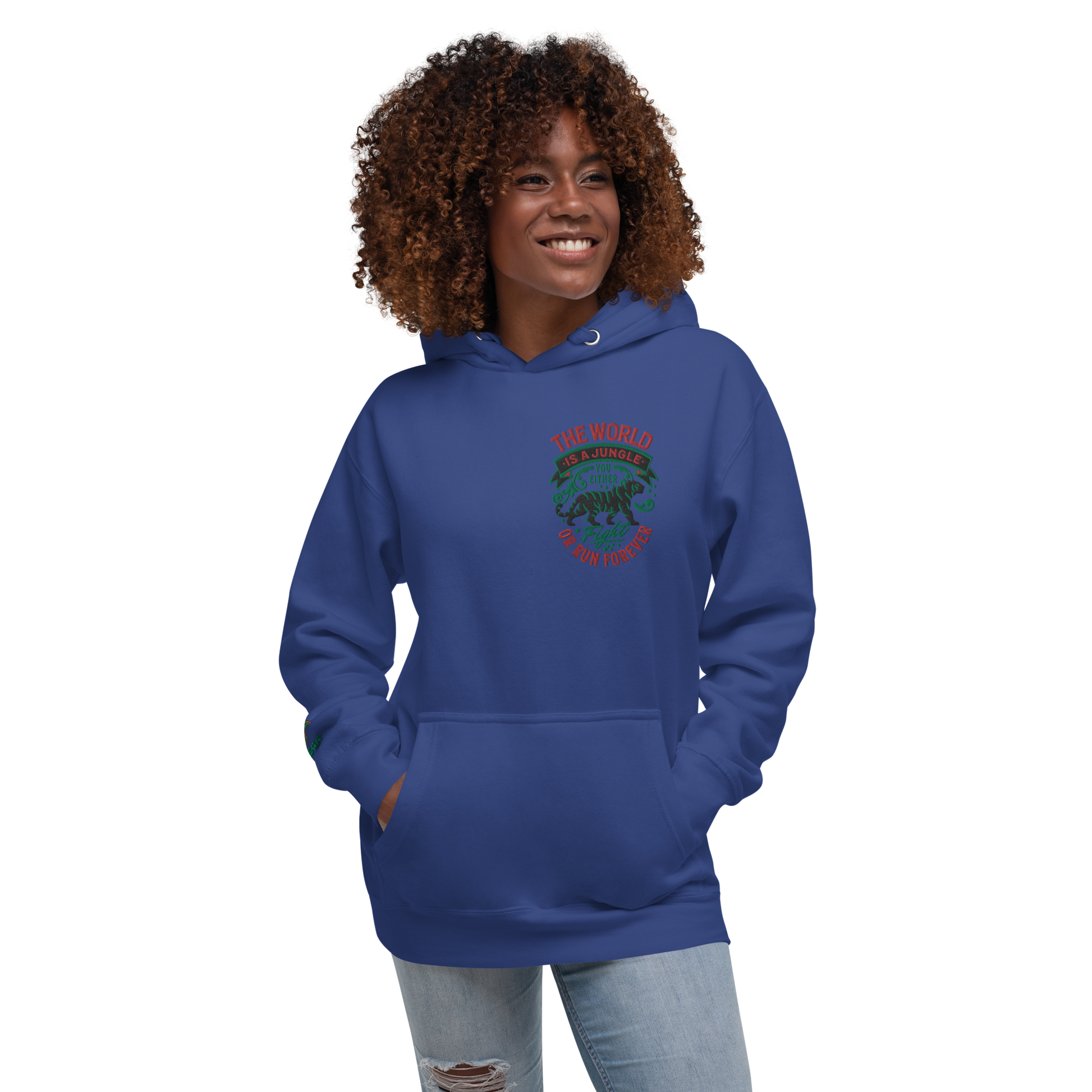 World Is A Jungle - BYRD OF THE 7SEAS GODS APPAREL - TIGER EDITION - ENBYRD - Embroidery - Goddess/Women Unisex Hoodie