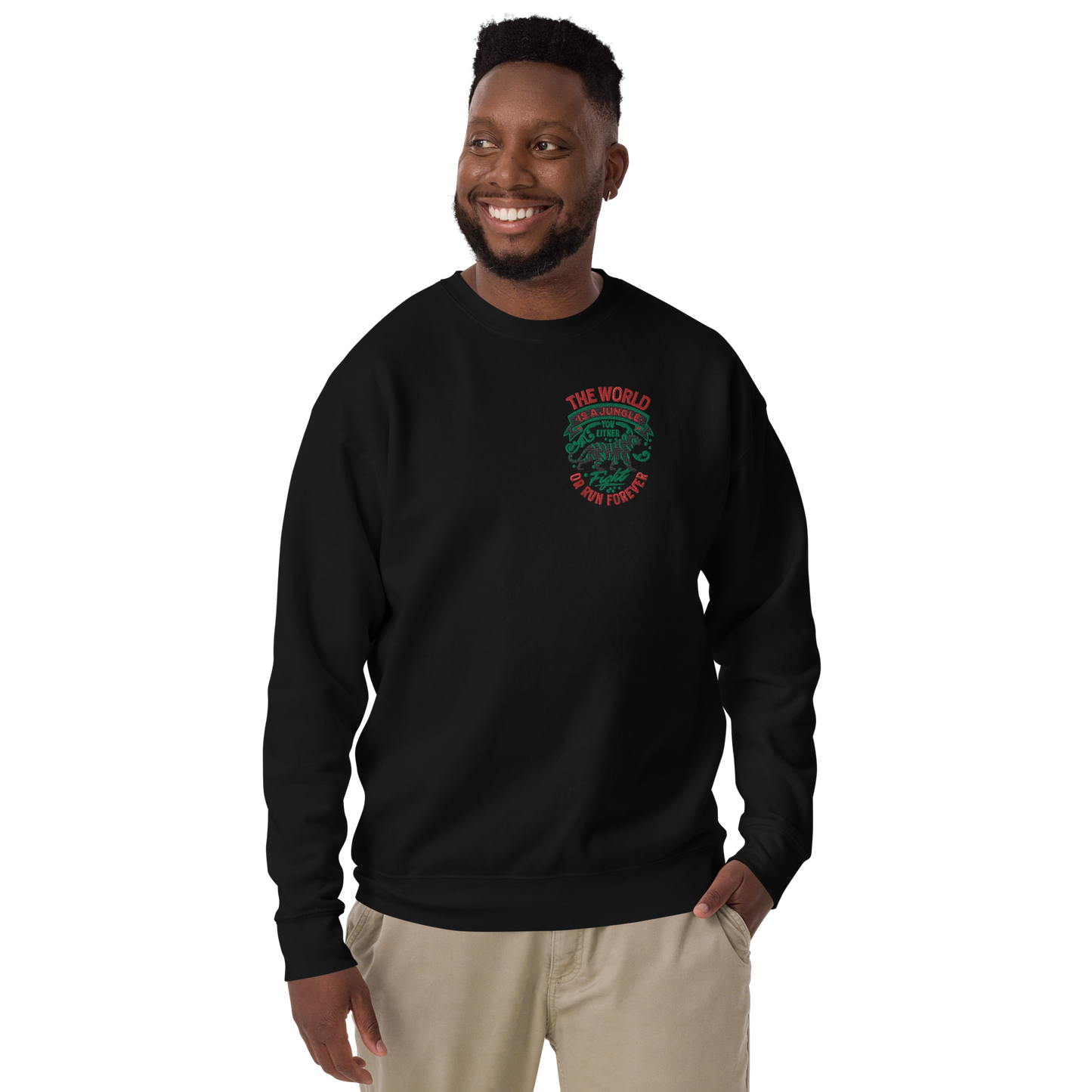 World Is A Jungle - BYRD OF THE 7SEAS GODS APPAREL - TIGER EDITION - ENBYRD - God/Men Embroidery Unisex Premium Sweatshirt