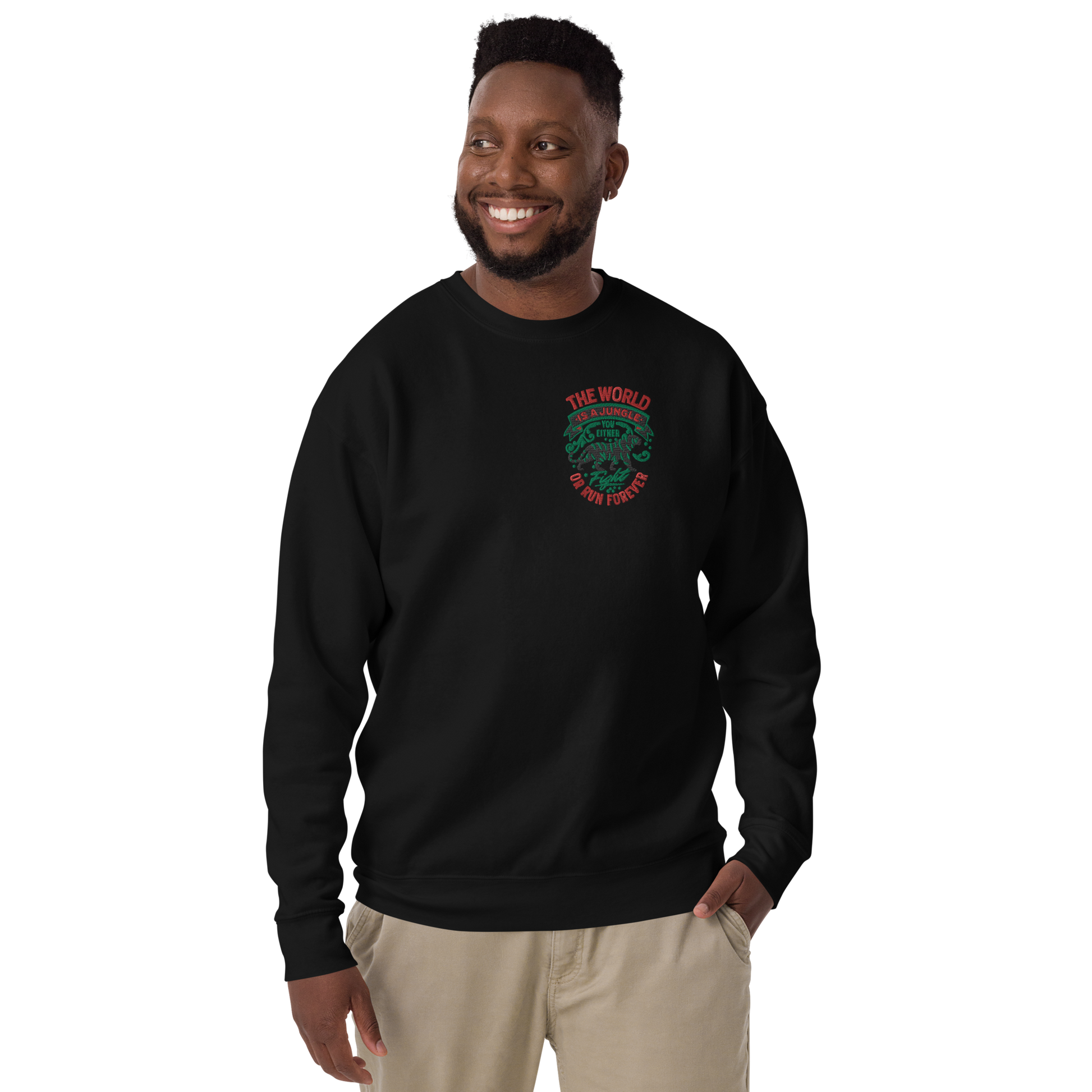 World Is A Jungle - BYRD OF THE 7SEAS GODS APPAREL - TIGER EDITION - ENBYRD - God/Men Embroidery Unisex Premium Sweatshirt