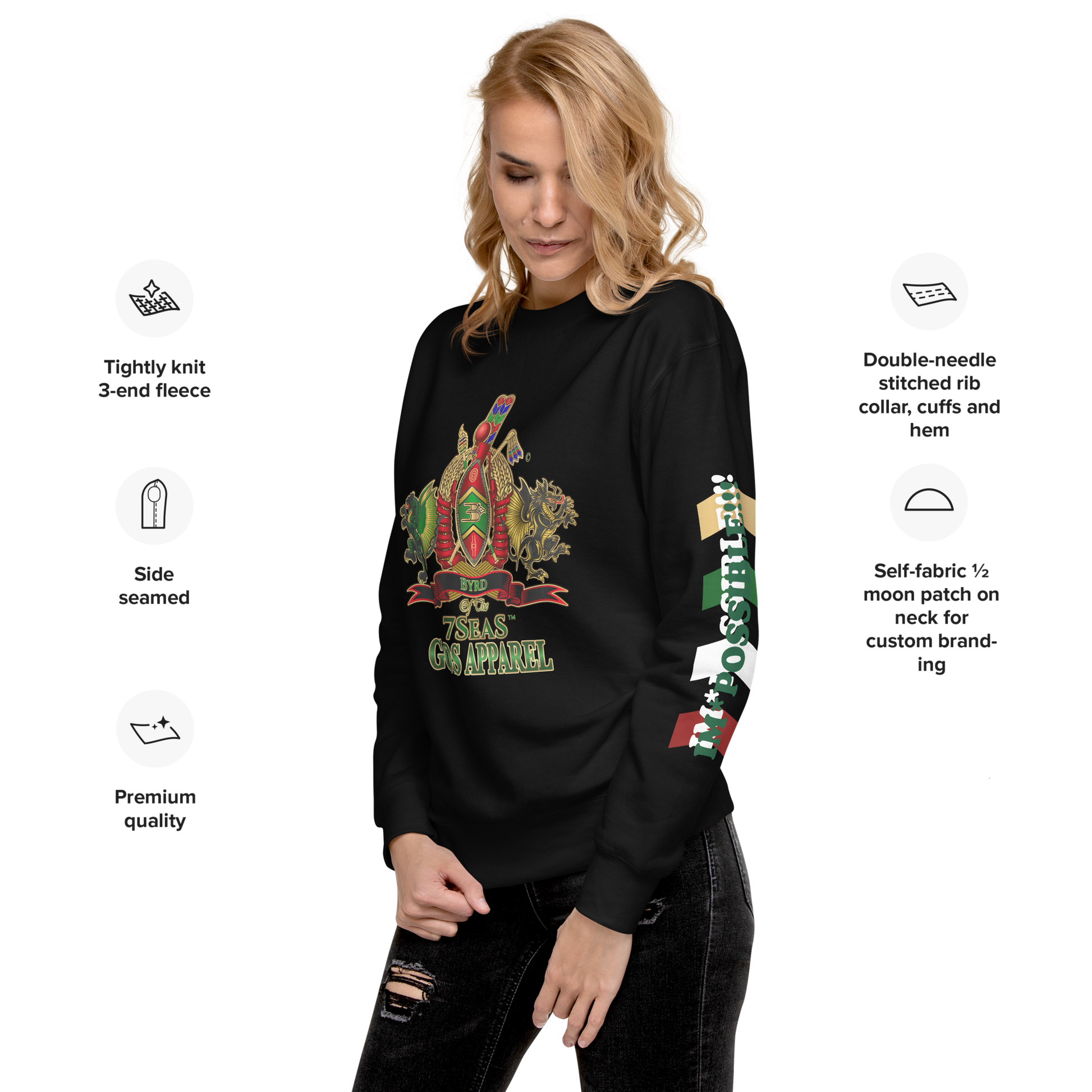 APEP - BYRD OF THE 7SEAS GODS APPAREL - Goddess/Women Unisex Premium Sweatshirt