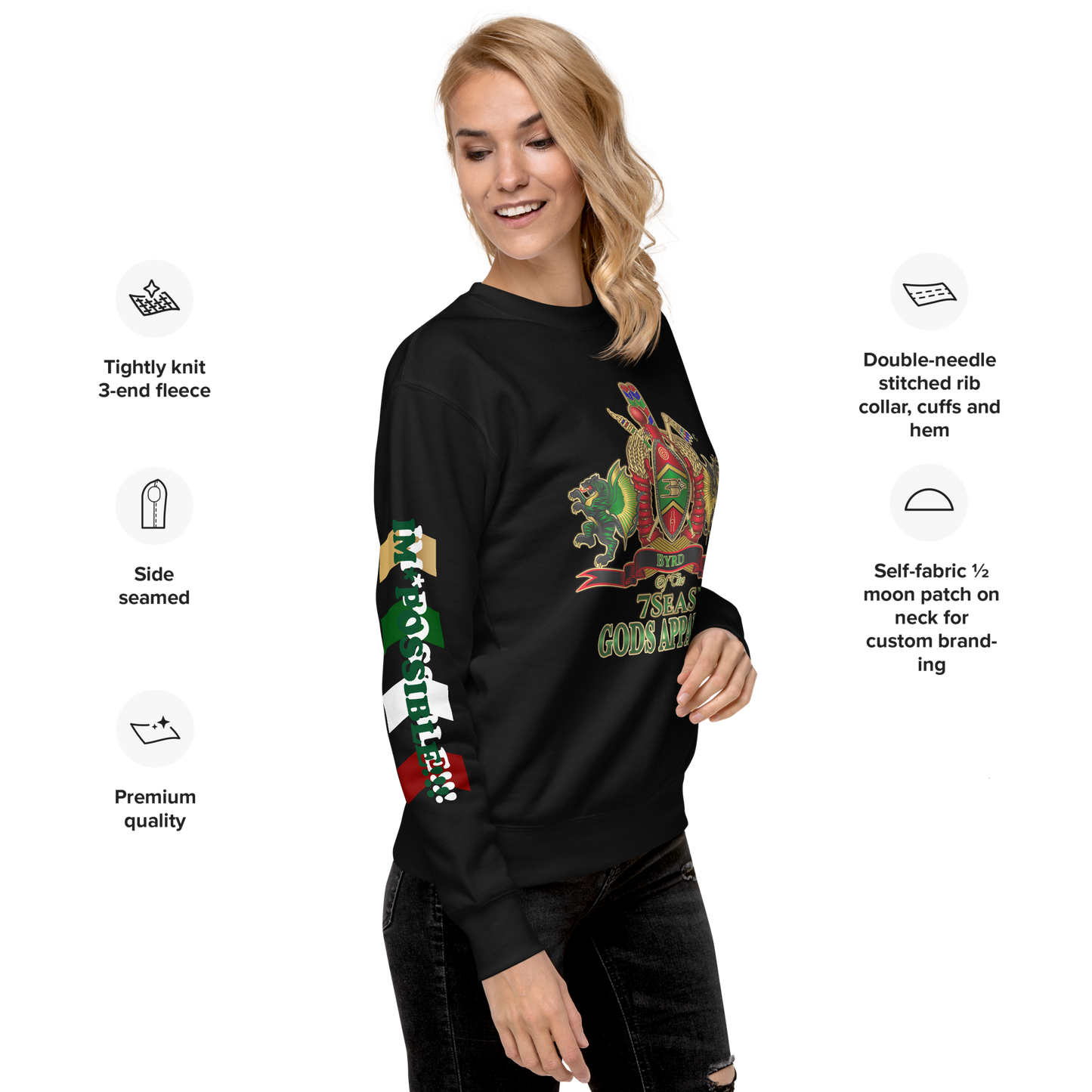 APEP - BYRD OF THE 7SEAS GODS APPAREL - Goddess/Women Unisex Premium Sweatshirt