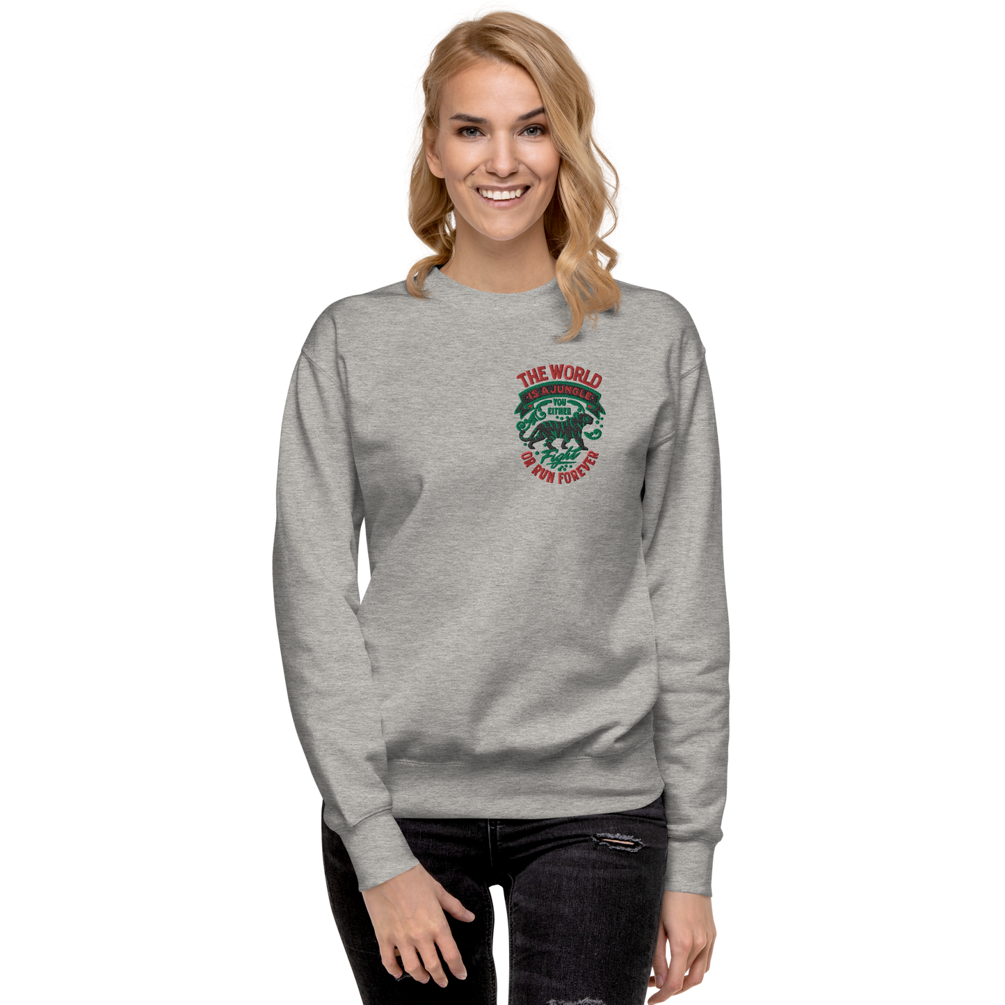 World Is A Jungle - BYRD OF THE 7SEAS GODS APPAREL - ENBYRD EDITION - Goddess/Women Embroidery Unisex Premium Sweatshirt