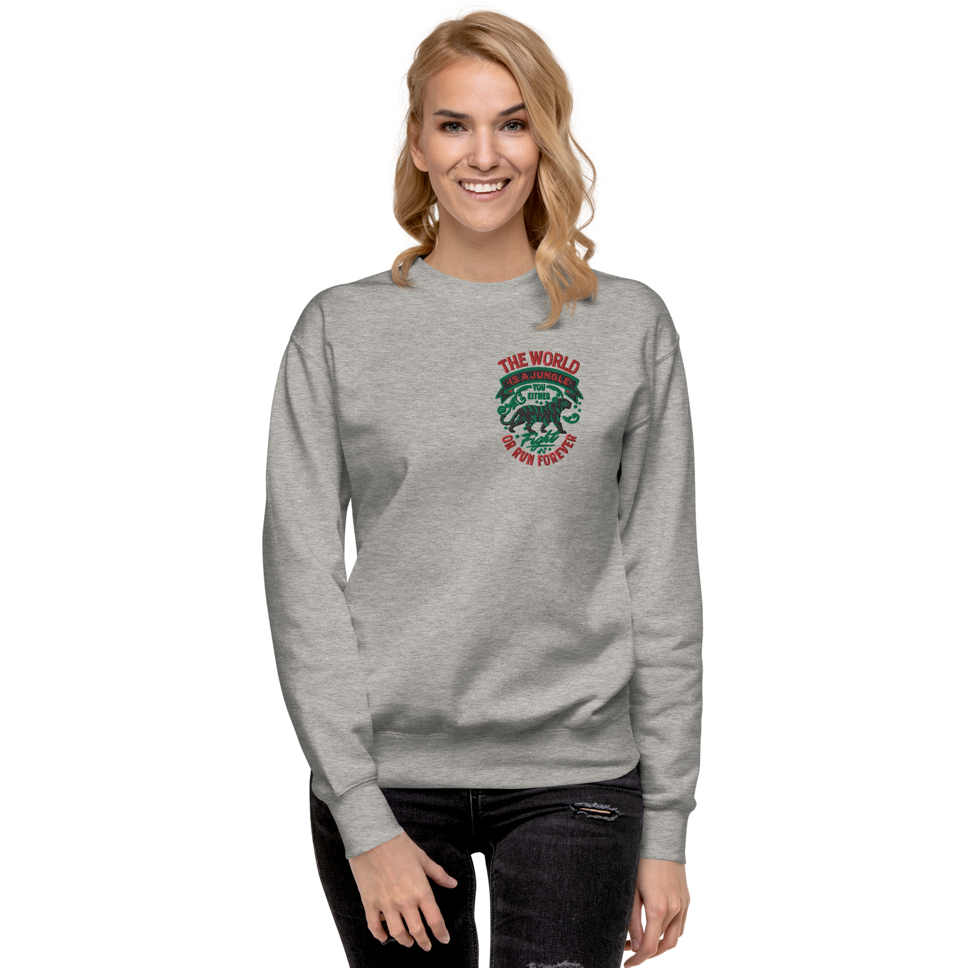 World Is A Jungle - BYRD OF THE 7SEAS GODS APPAREL - ENBYRD EDITION - Goddess/Women Embroidery Unisex Premium Sweatshirt