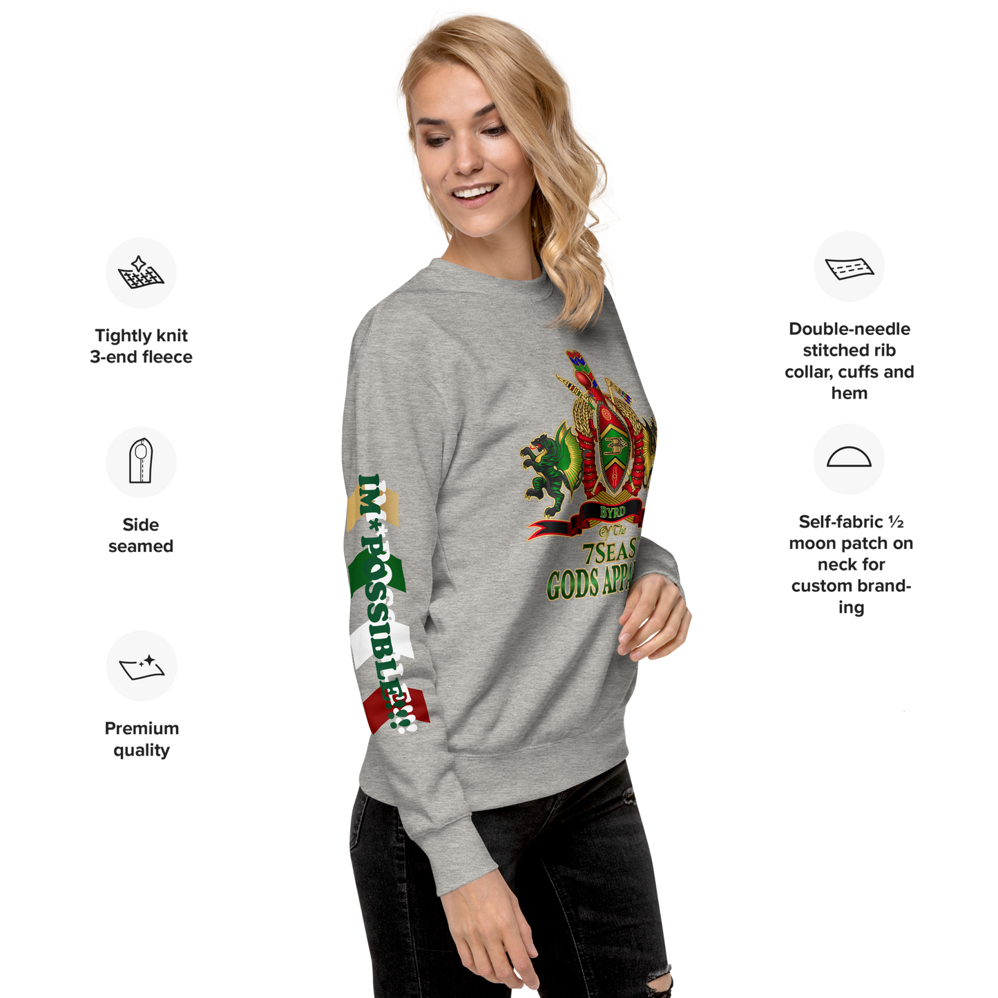 APEP - BYRD OF THE 7SEAS GODS APPAREL - Goddess/Women Unisex Premium Sweatshirt