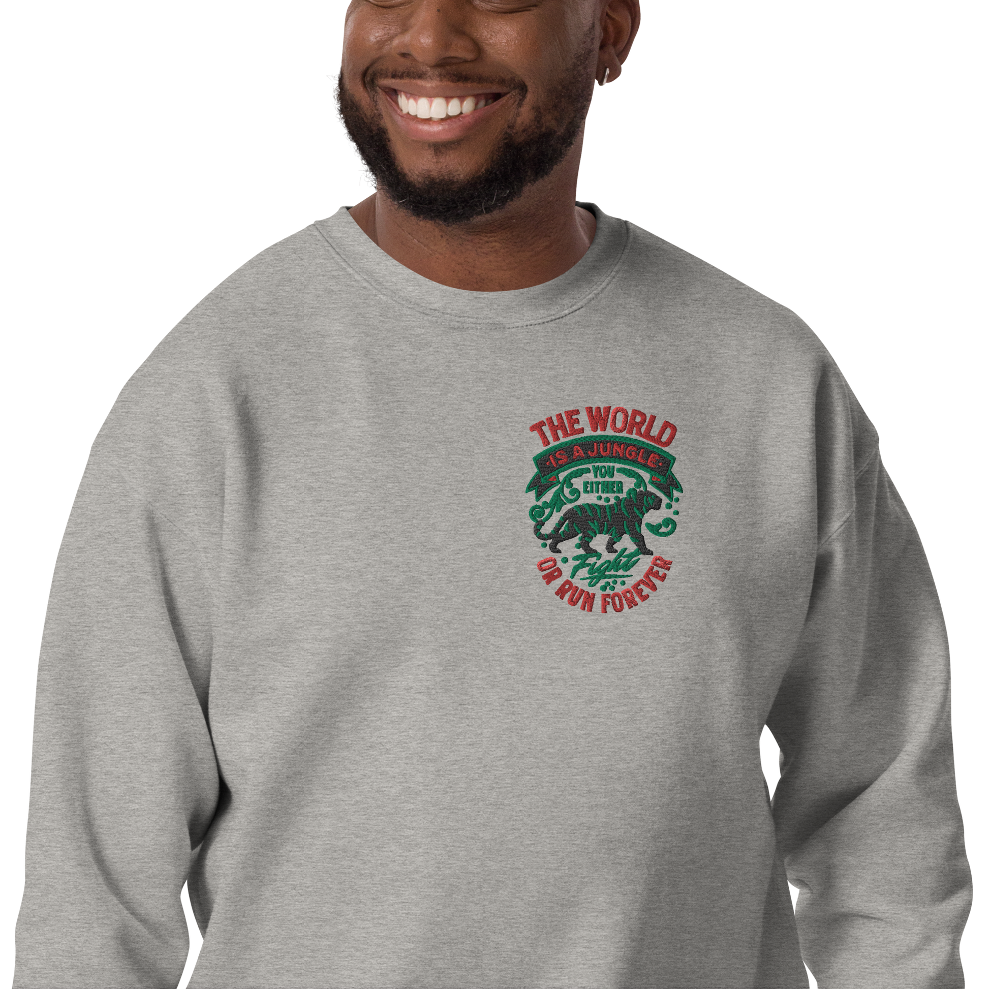 World Is A Jungle - BYRD OF THE 7SEAS GODS APPAREL - TIGER EDITION - ENBYRD - God/Men Embroidery Unisex Premium Sweatshirt