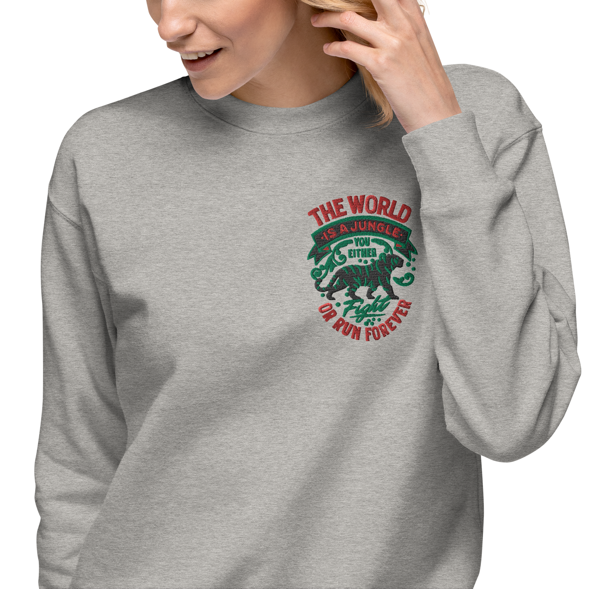 World Is A Jungle - BYRD OF THE 7SEAS GODS APPAREL - ENBYRD EDITION - Goddess/Women Embroidery Unisex Premium Sweatshirt