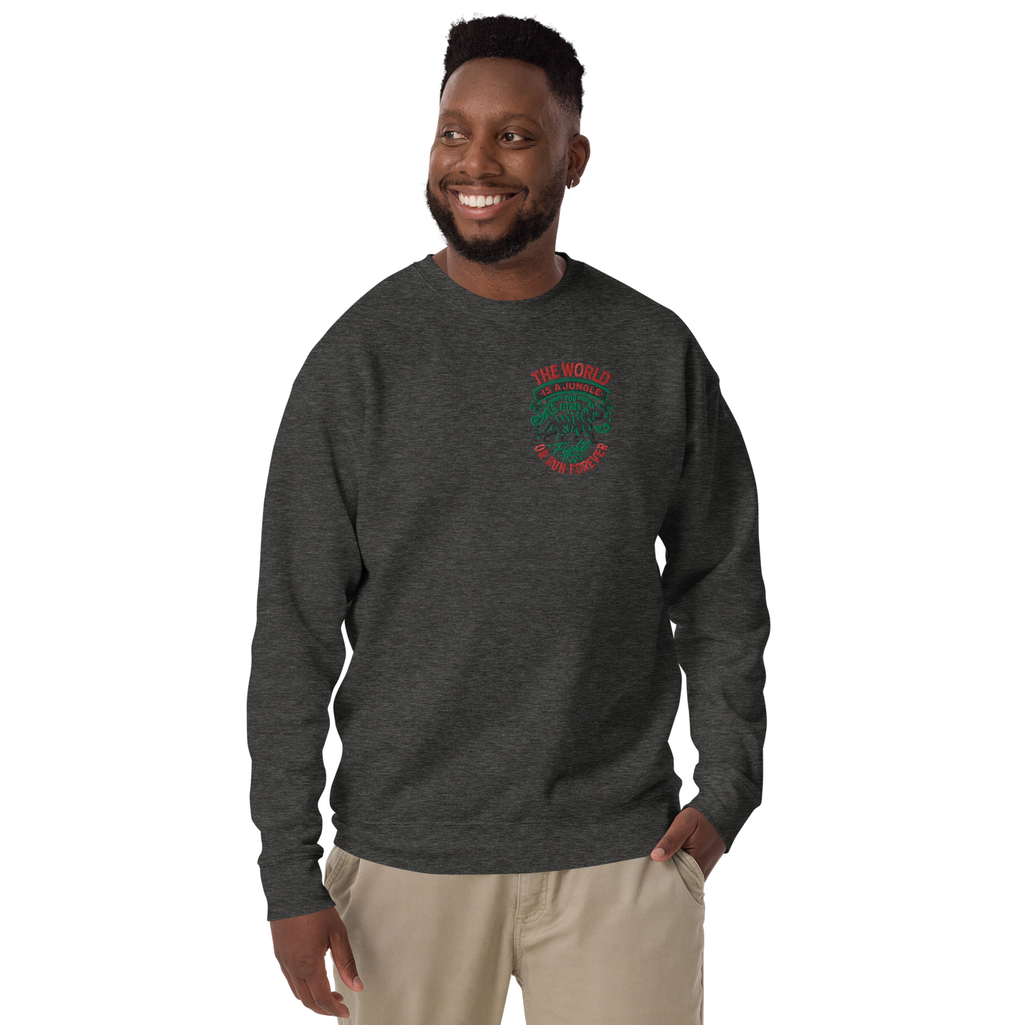 World Is A Jungle - BYRD OF THE 7SEAS GODS APPAREL - TIGER EDITION - ENBYRD - God/Men Embroidery Unisex Premium Sweatshirt