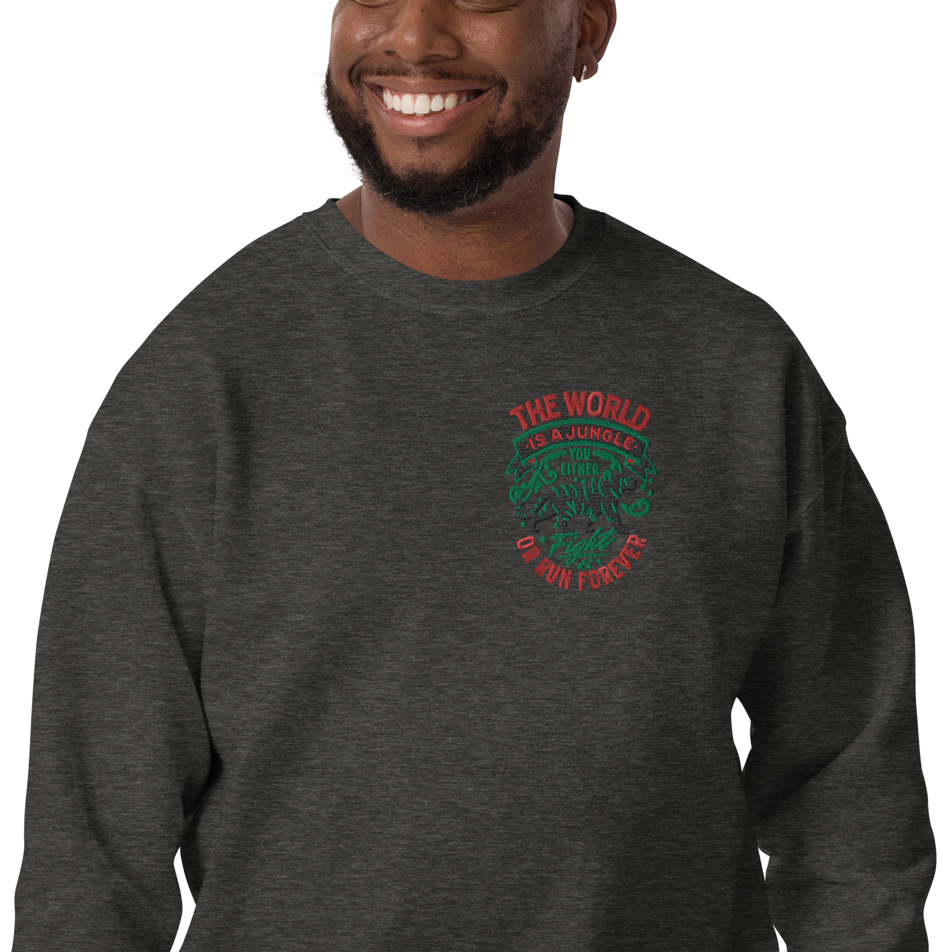 World Is A Jungle - BYRD OF THE 7SEAS GODS APPAREL - TIGER EDITION - ENBYRD - God/Men Embroidery Unisex Premium Sweatshirt