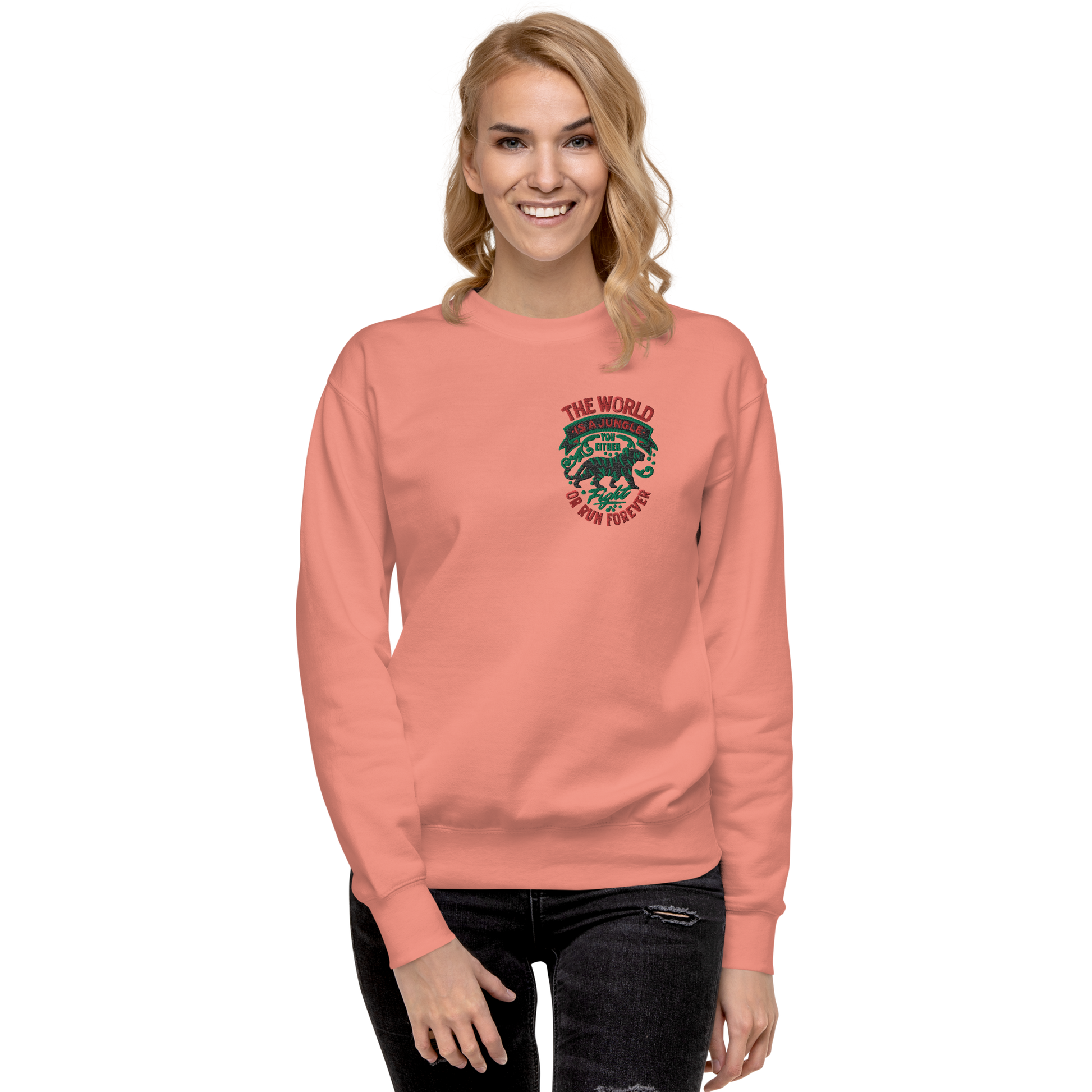 World Is A Jungle - BYRD OF THE 7SEAS GODS APPAREL - ENBYRD EDITION - Goddess/Women Embroidery Unisex Premium Sweatshirt