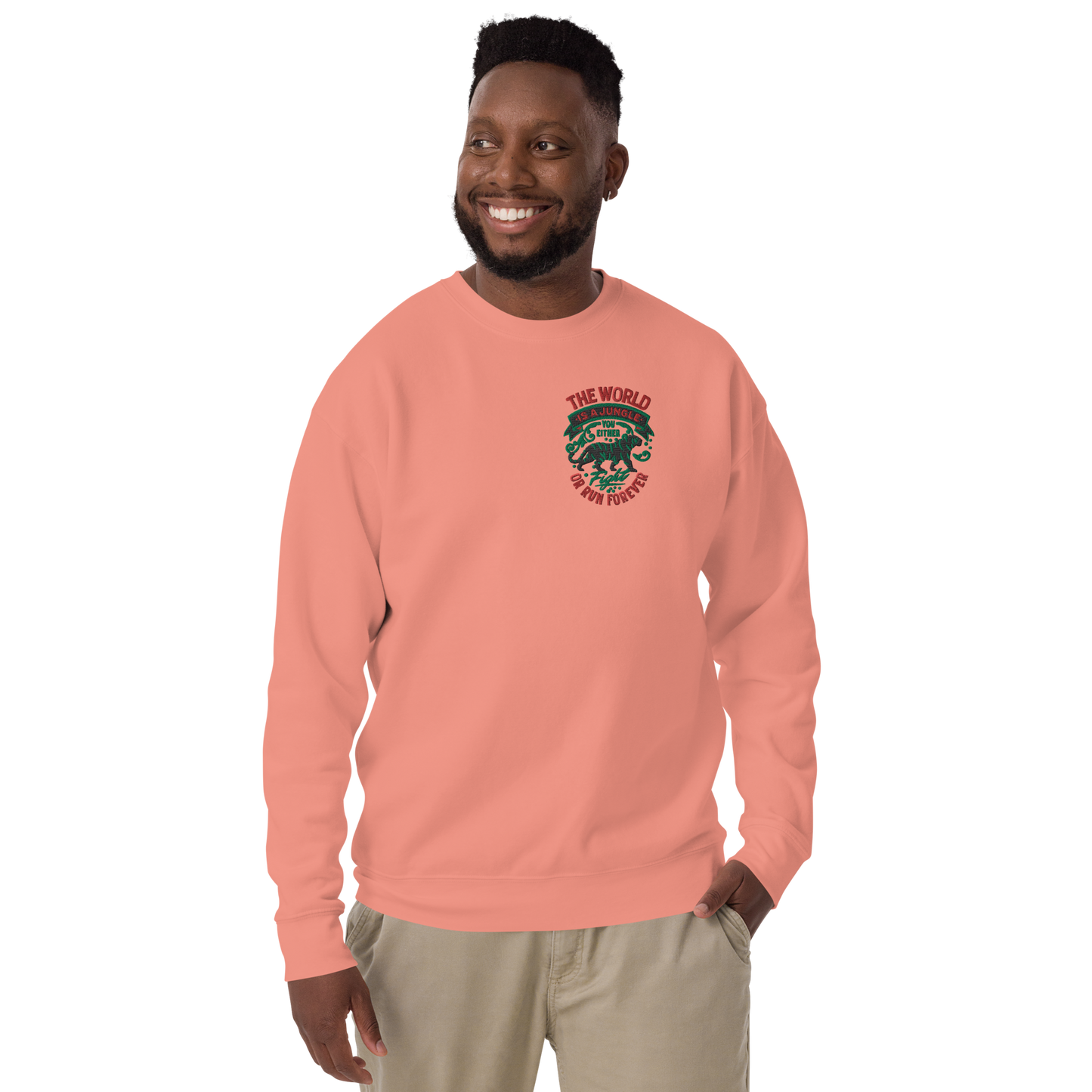 World Is A Jungle - BYRD OF THE 7SEAS GODS APPAREL - TIGER EDITION - ENBYRD - God/Men Embroidery Unisex Premium Sweatshirt