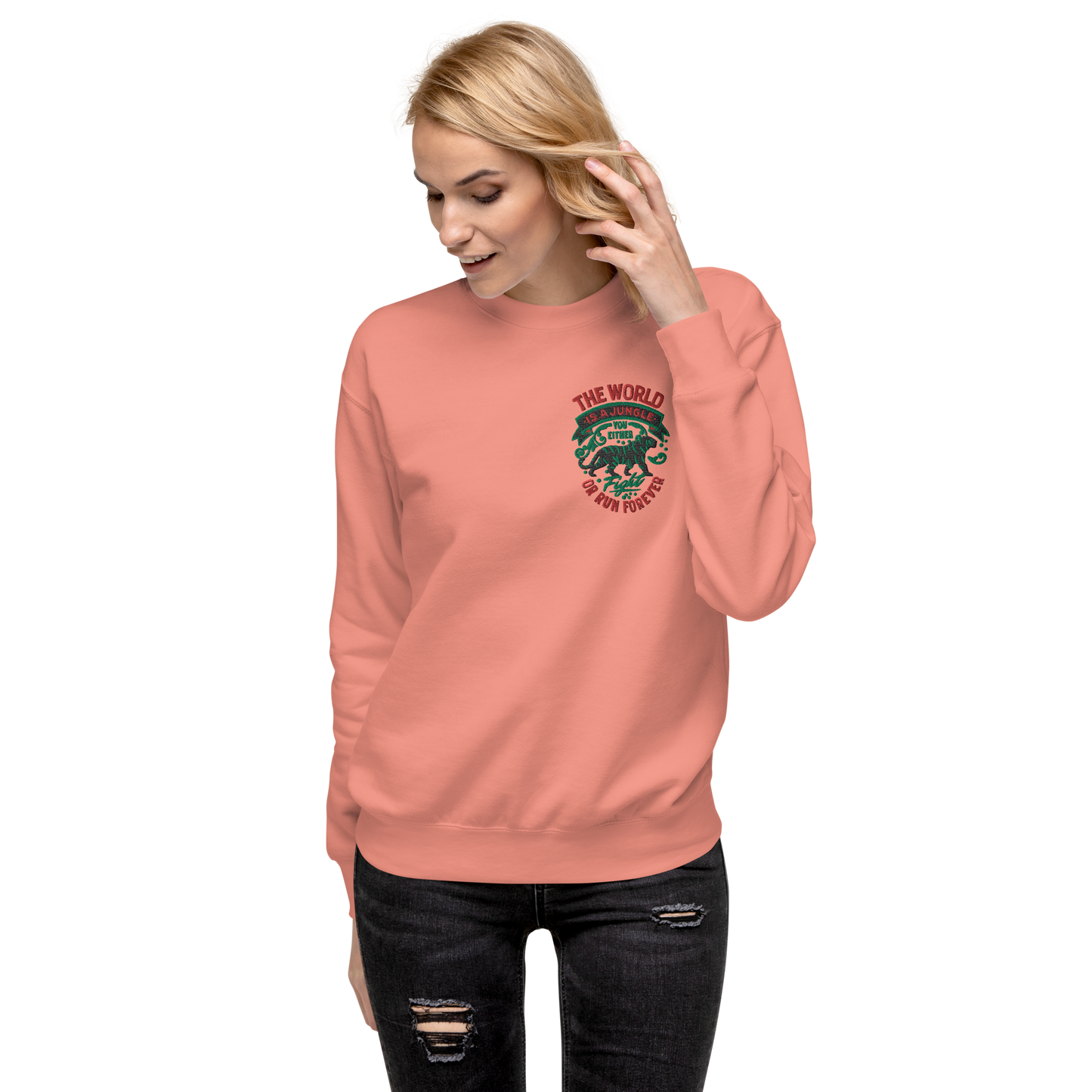 World Is A Jungle - BYRD OF THE 7SEAS GODS APPAREL - ENBYRD EDITION - Goddess/Women Embroidery Unisex Premium Sweatshirt