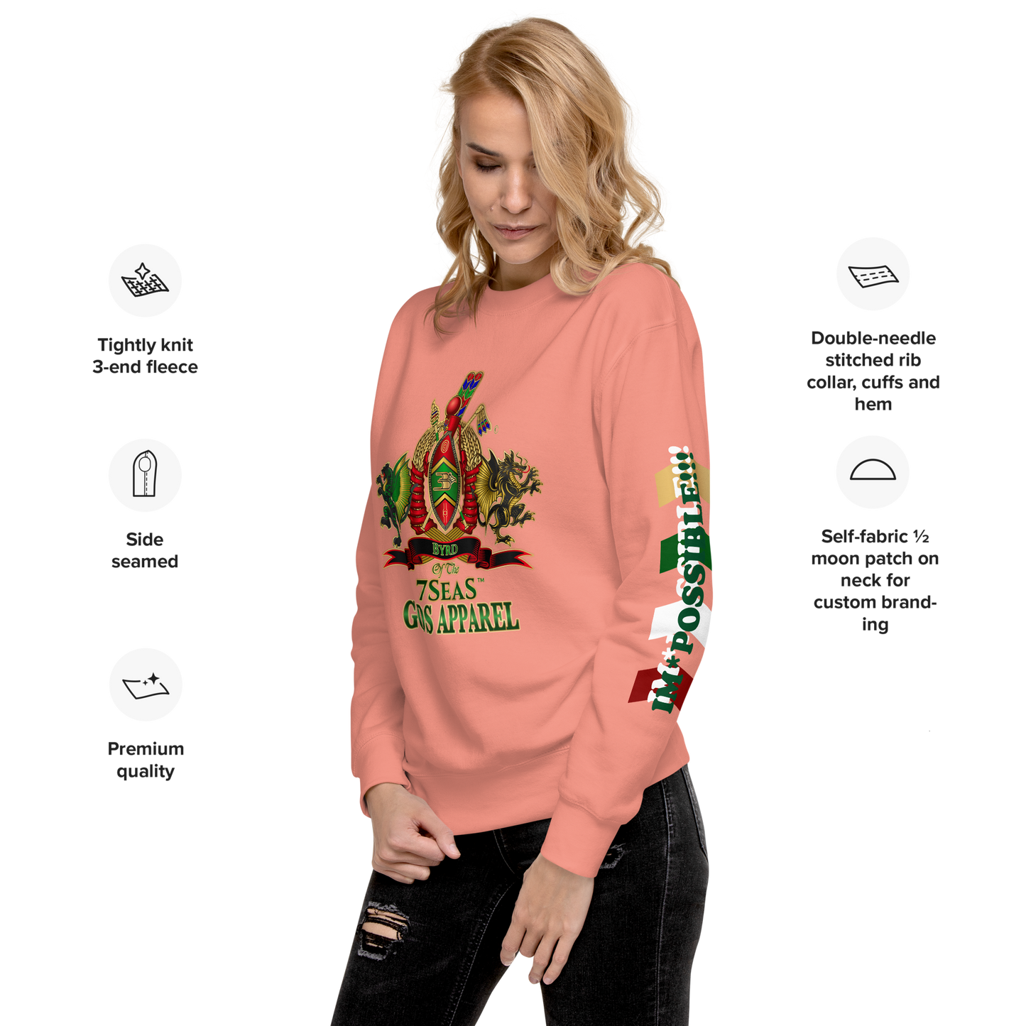 APEP - BYRD OF THE 7SEAS GODS APPAREL - Goddess/Women Unisex Premium Sweatshirt