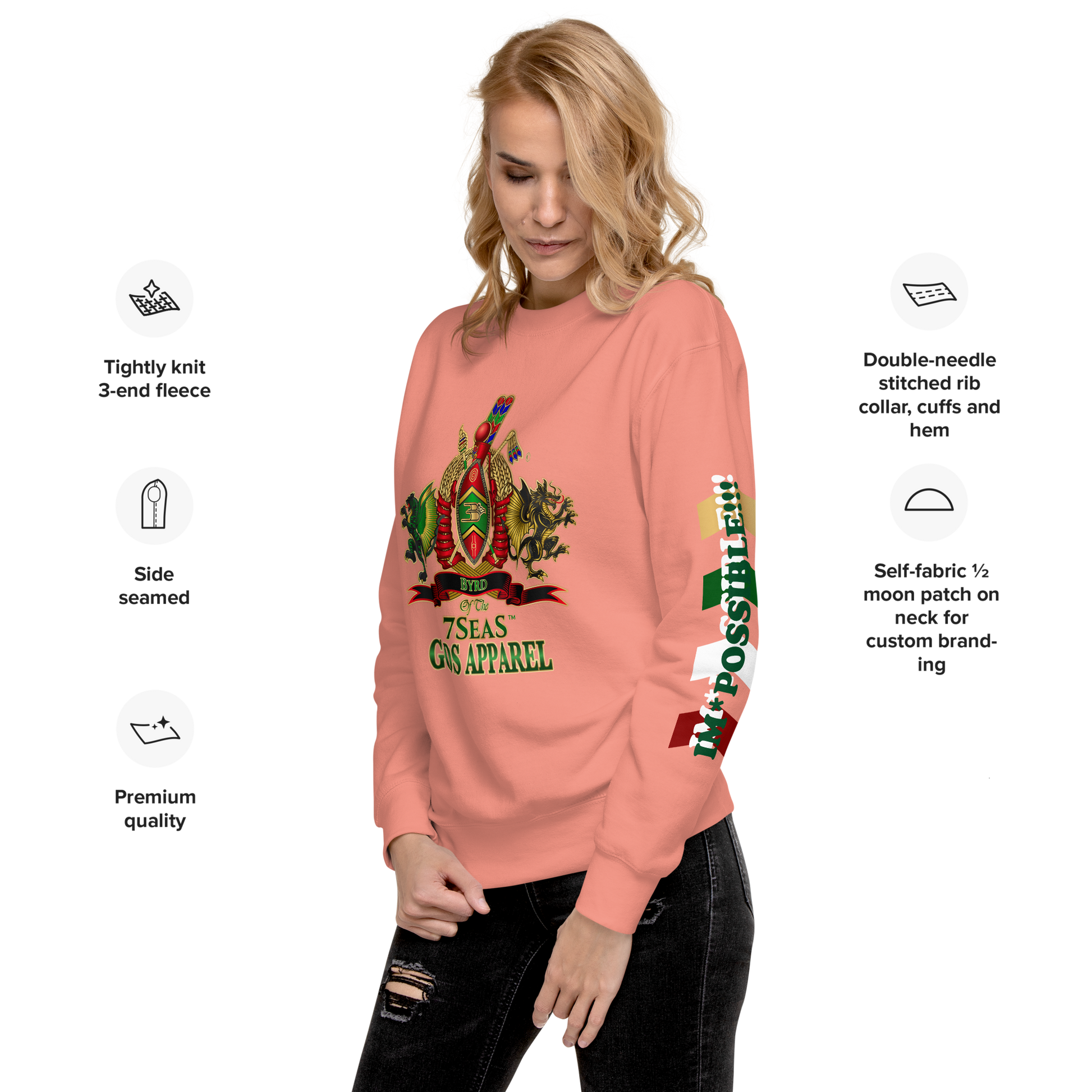 APEP - BYRD OF THE 7SEAS GODS APPAREL - Goddess/Women Unisex Premium Sweatshirt