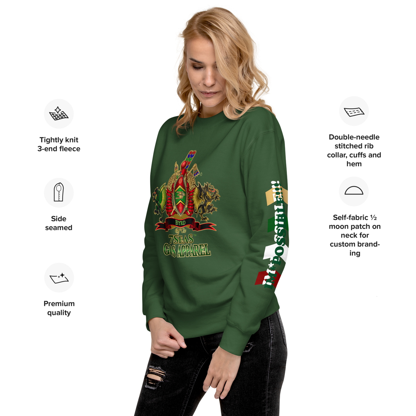 APEP - BYRD OF THE 7SEAS GODS APPAREL - Goddess/Women Unisex Premium Sweatshirt