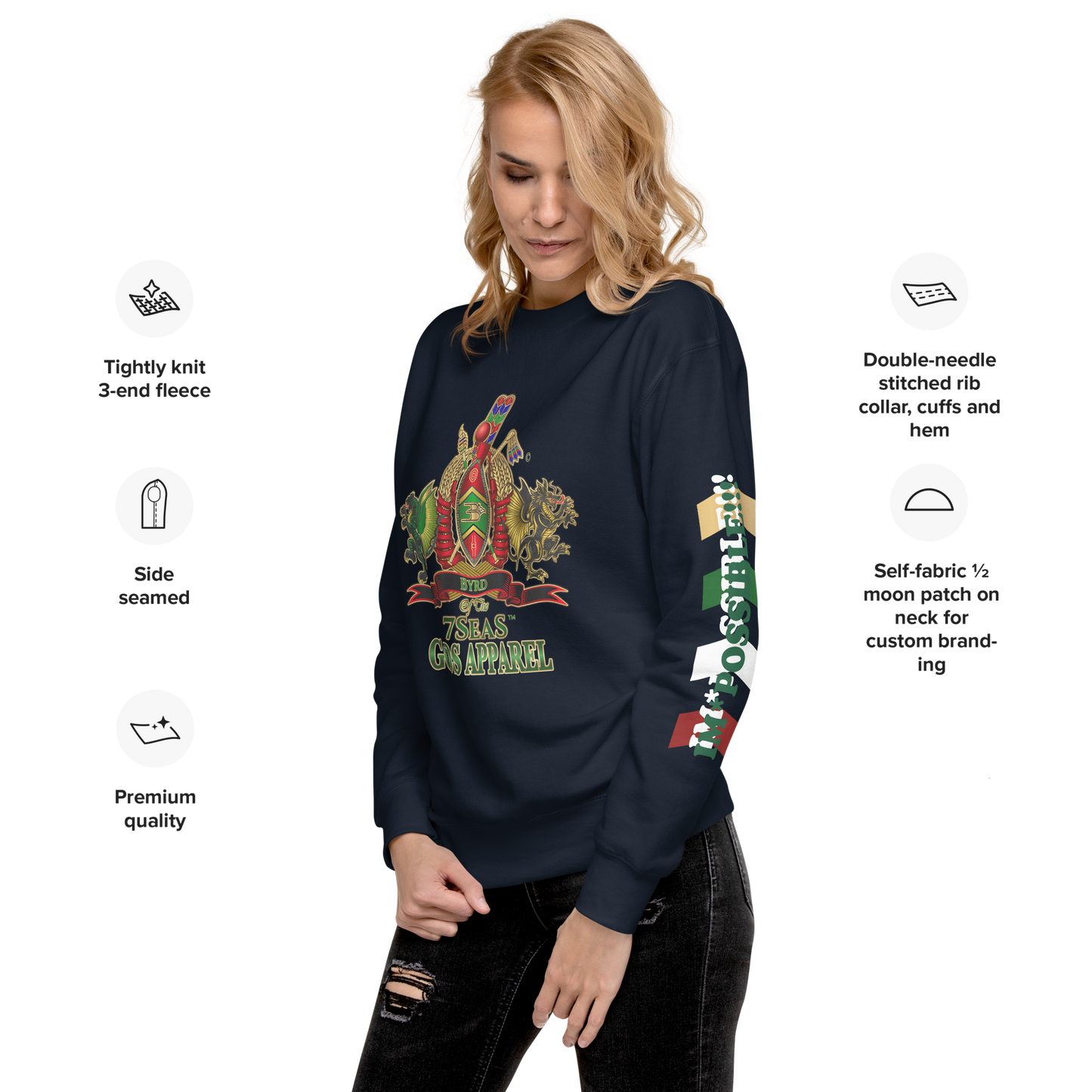 APEP - BYRD OF THE 7SEAS GODS APPAREL - Goddess/Women Unisex Premium Sweatshirt