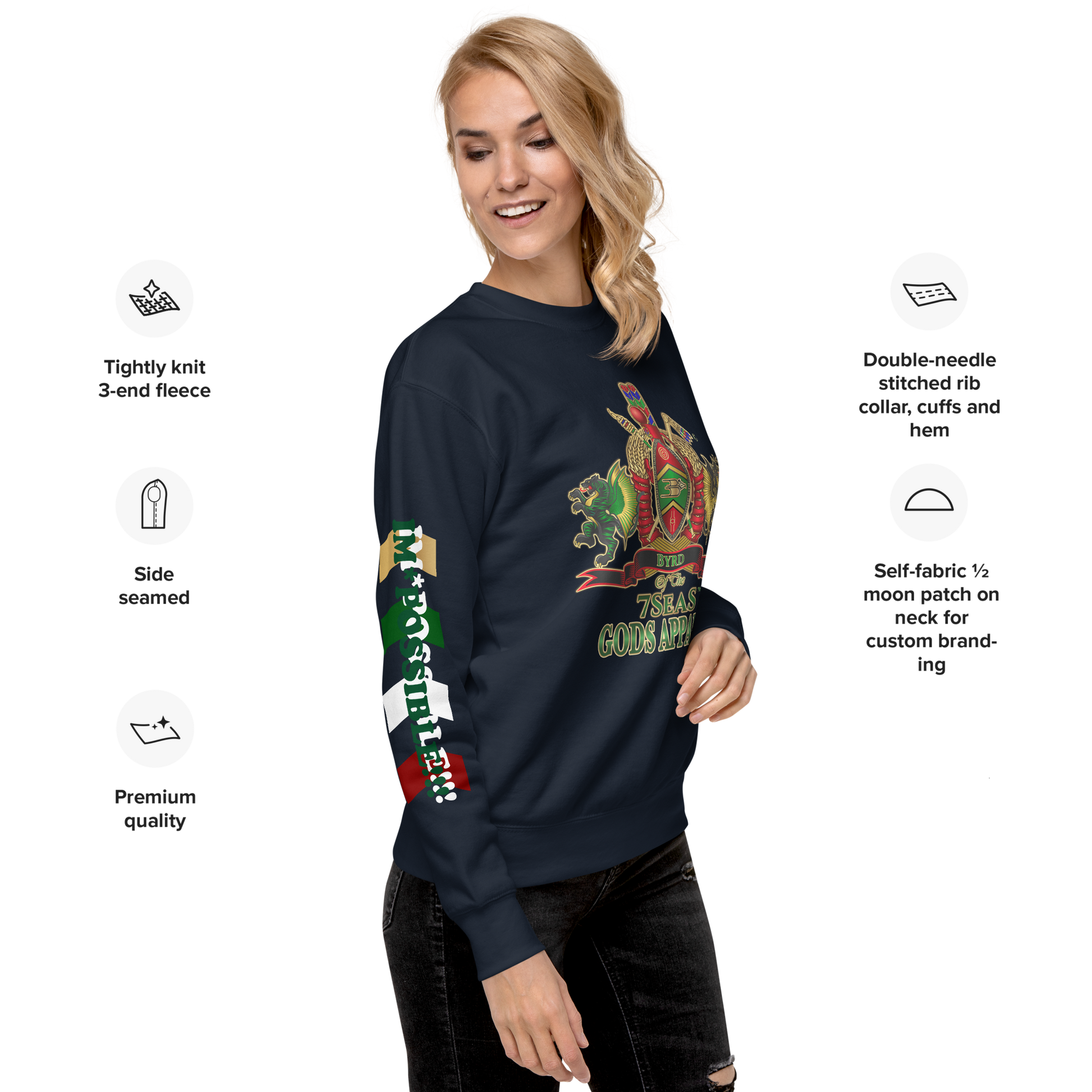 APEP - BYRD OF THE 7SEAS GODS APPAREL - Goddess/Women Unisex Premium Sweatshirt