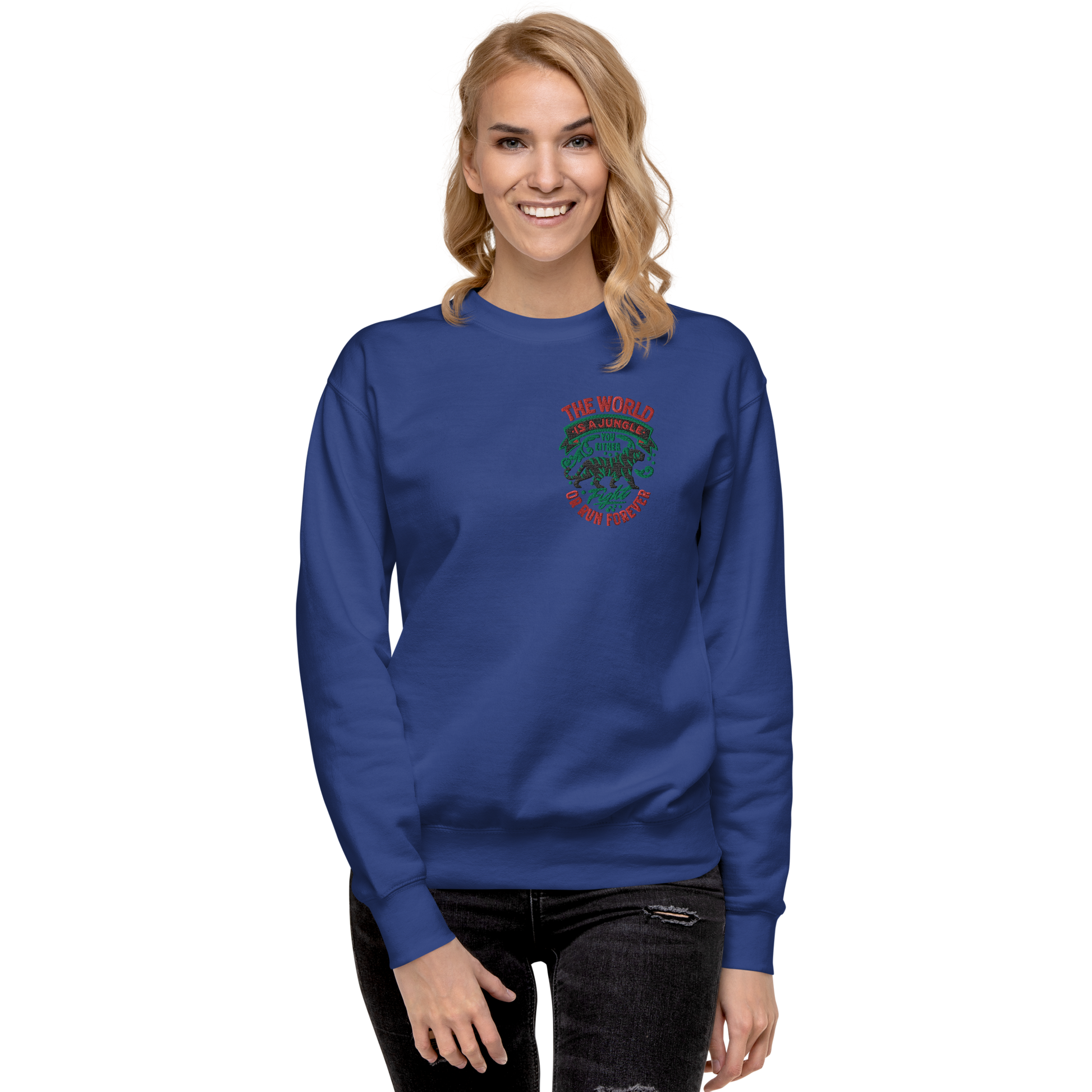 World Is A Jungle - BYRD OF THE 7SEAS GODS APPAREL - ENBYRD EDITION - Goddess/Women Embroidery Unisex Premium Sweatshirt