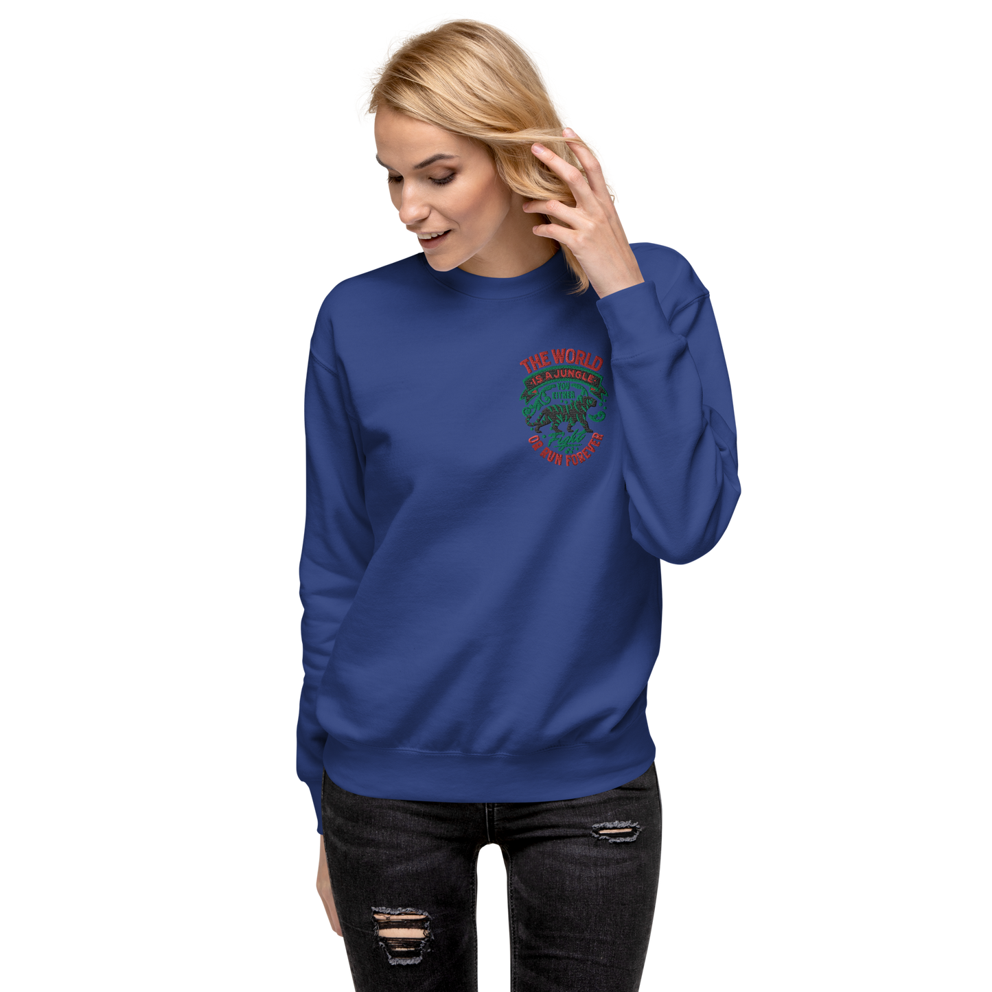 World Is A Jungle - BYRD OF THE 7SEAS GODS APPAREL - ENBYRD EDITION - Goddess/Women Embroidery Unisex Premium Sweatshirt