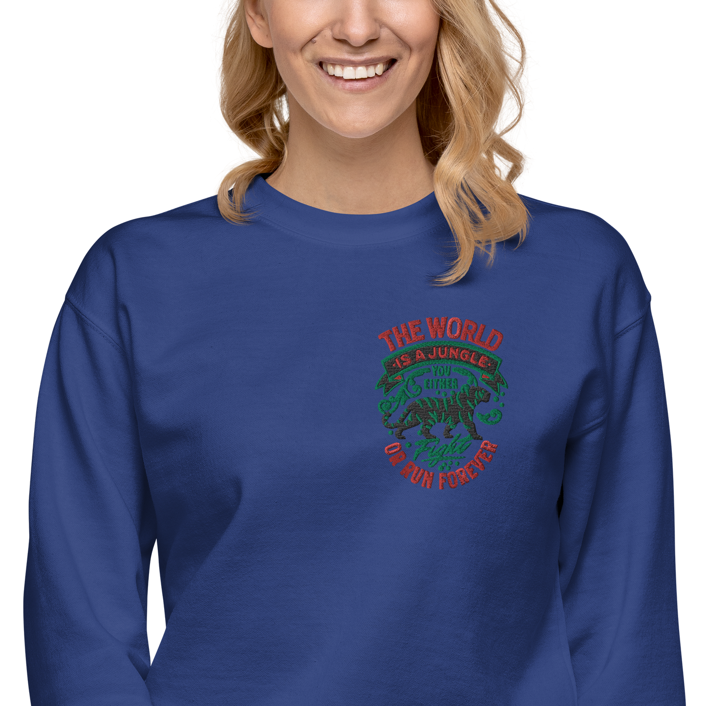 World Is A Jungle - BYRD OF THE 7SEAS GODS APPAREL - ENBYRD EDITION - Goddess/Women Embroidery Unisex Premium Sweatshirt