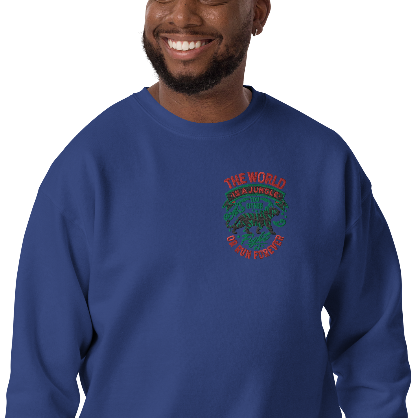 World Is A Jungle - BYRD OF THE 7SEAS GODS APPAREL - TIGER EDITION - ENBYRD - God/Men Embroidery Unisex Premium Sweatshirt