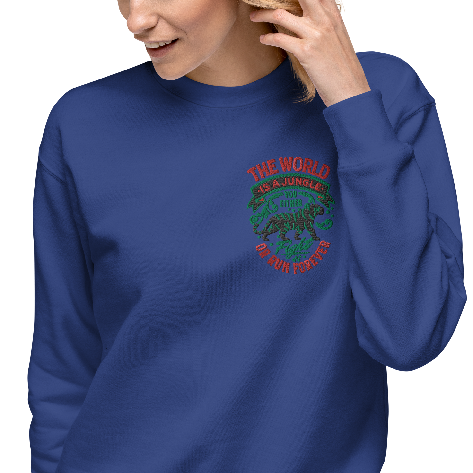 World Is A Jungle - BYRD OF THE 7SEAS GODS APPAREL - ENBYRD EDITION - Goddess/Women Embroidery Unisex Premium Sweatshirt