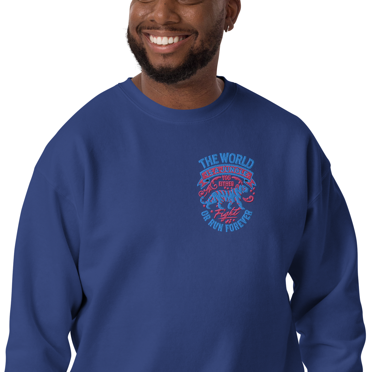 World Is A Jungle - BYRD OF THE 7SEAS GODS APPAREL - TIGER EDITION - YEMAYA - Gods/Mens Embroidery Unisex Premium Sweatshirt