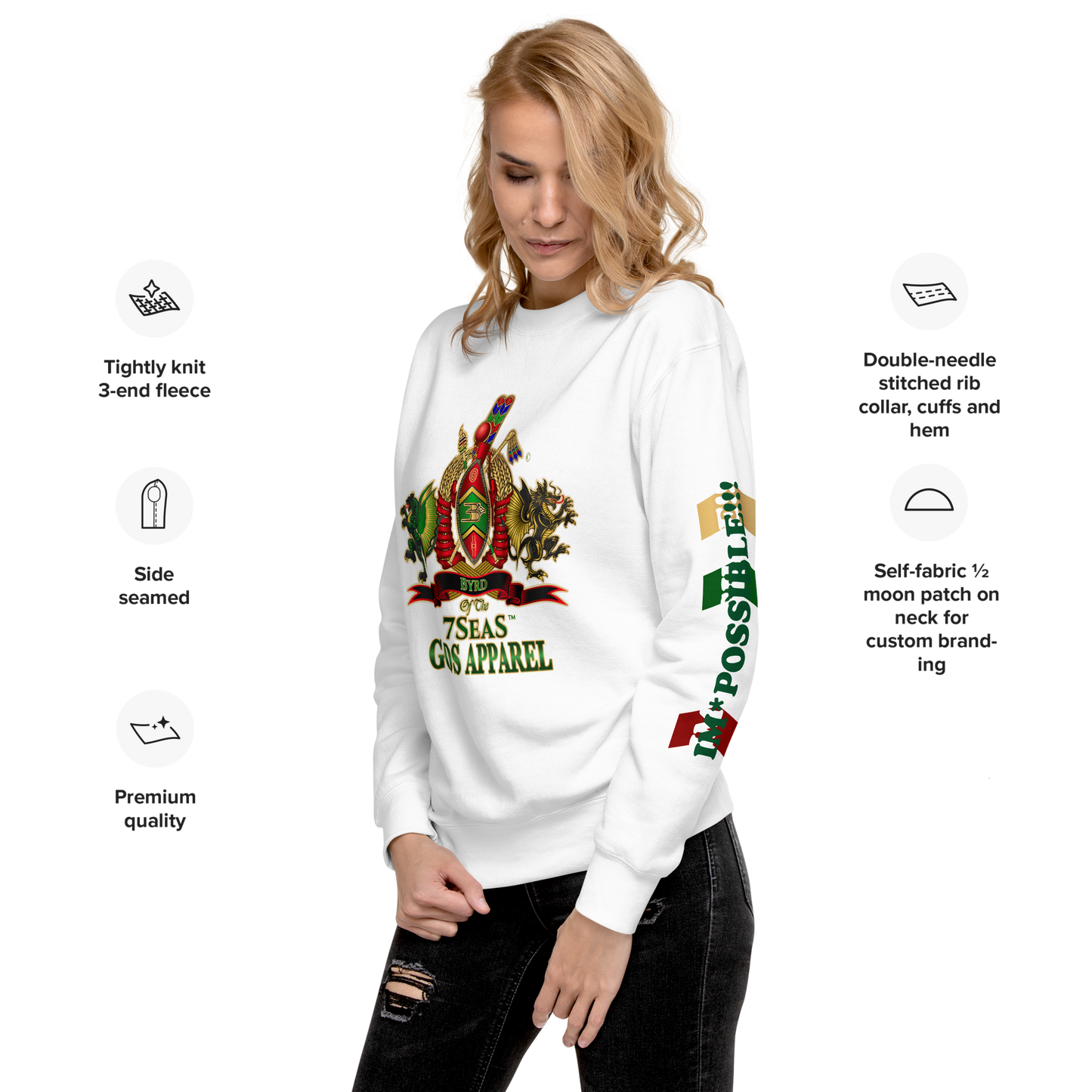 APEP - BYRD OF THE 7SEAS GODS APPAREL - Goddess/Women Unisex Premium Sweatshirt