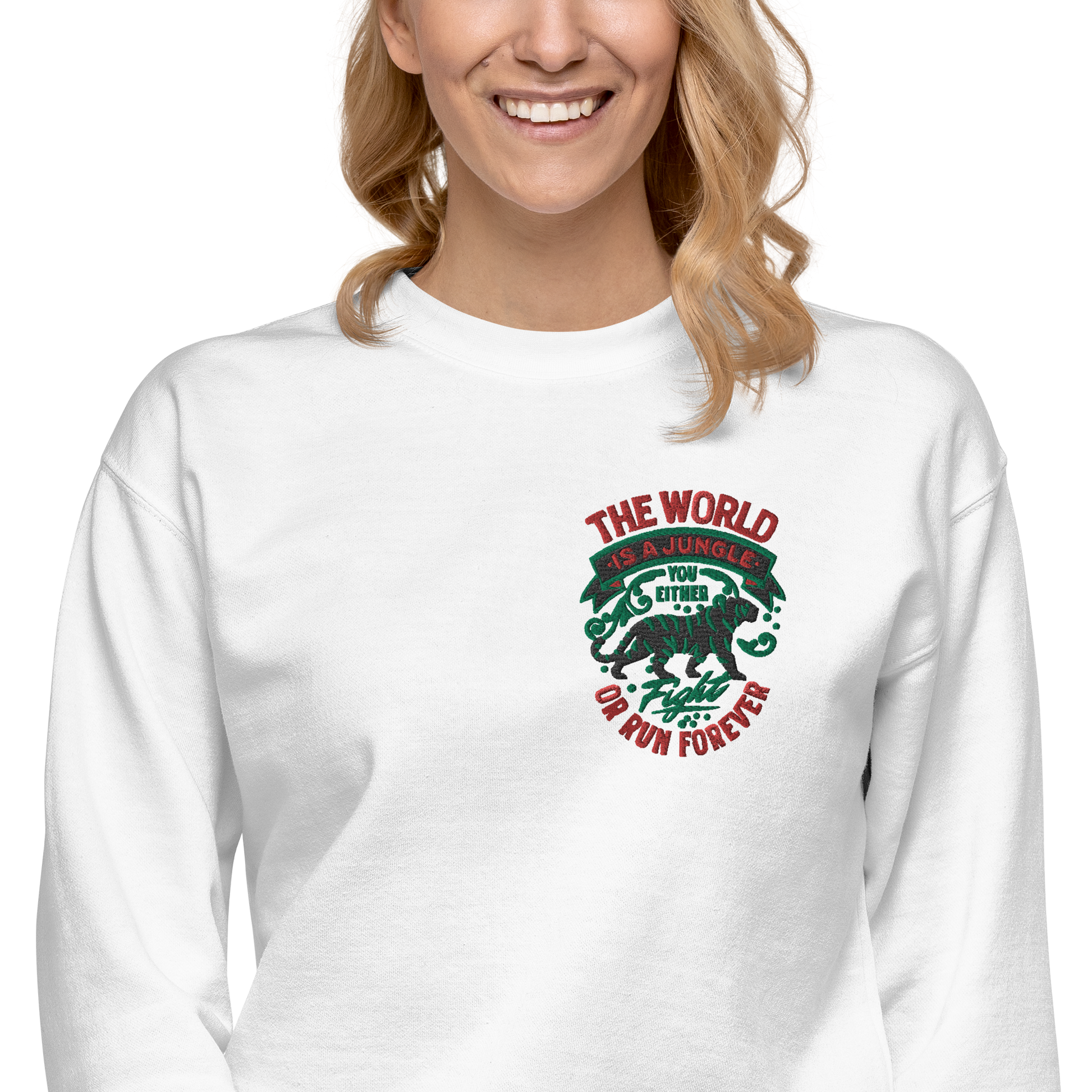 World Is A Jungle - BYRD OF THE 7SEAS GODS APPAREL - ENBYRD EDITION - Goddess/Women Embroidery Unisex Premium Sweatshirt