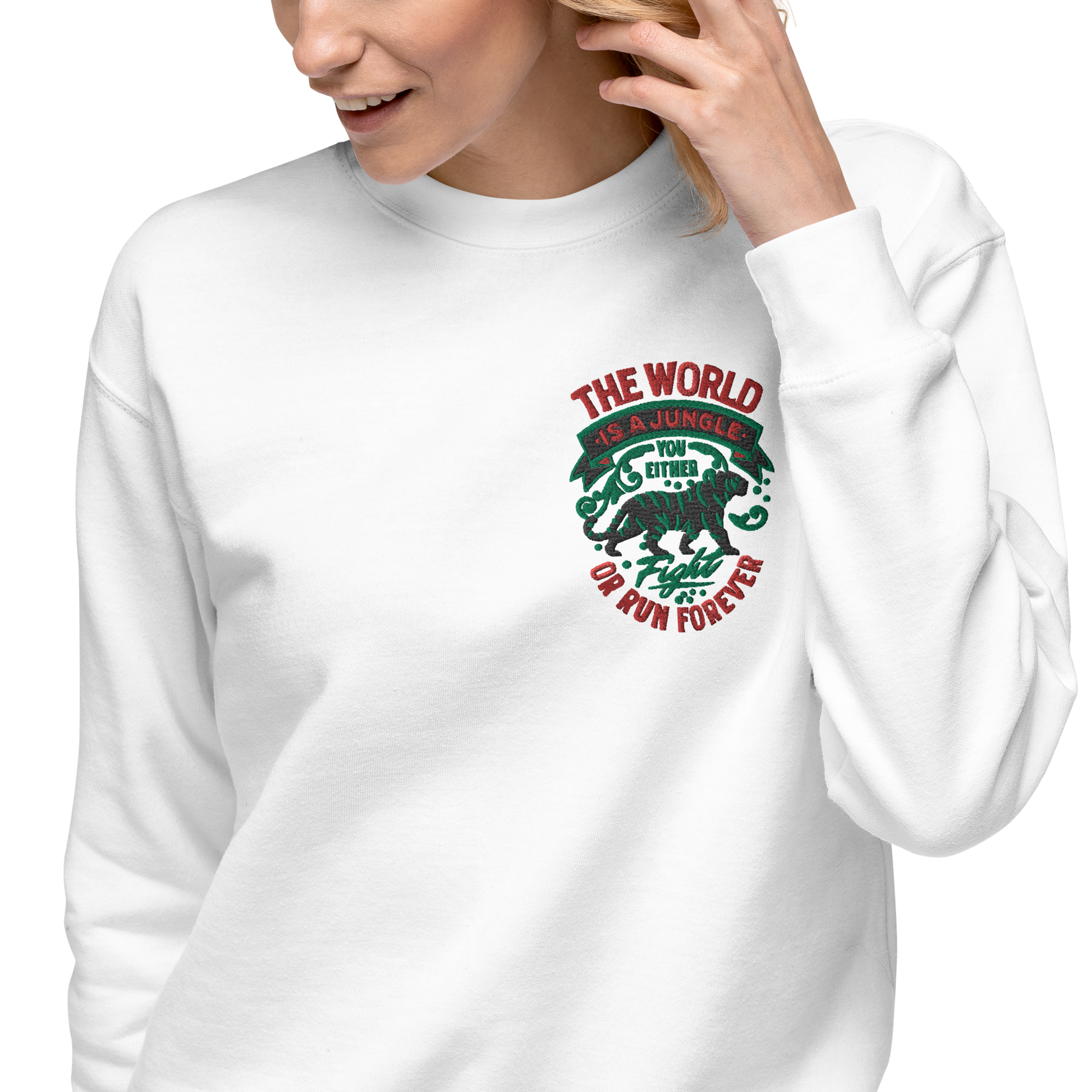 World Is A Jungle - BYRD OF THE 7SEAS GODS APPAREL - ENBYRD EDITION - Goddess/Women Embroidery Unisex Premium Sweatshirt